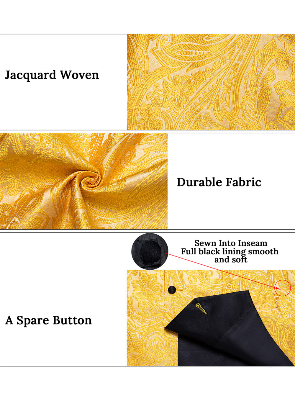 GentCrest Yellow Paisley Vest Set - Image 7