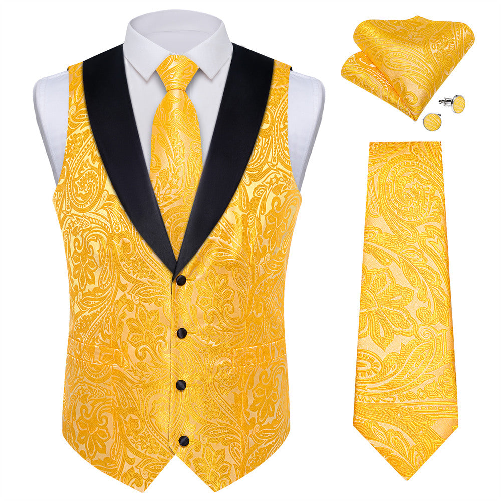 GentCrest Yellow Paisley Vest Set - Image 3