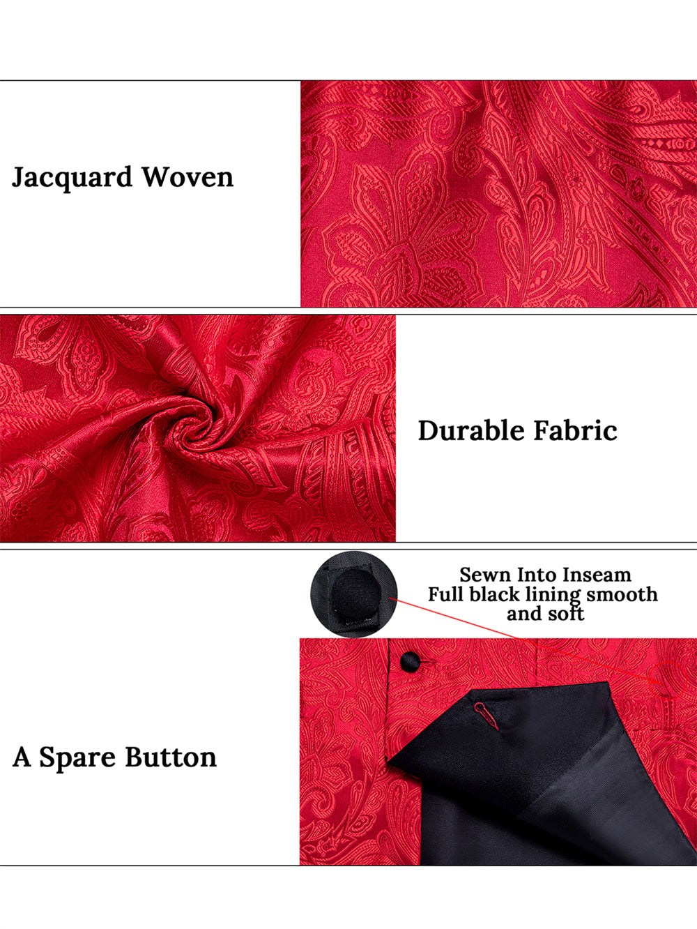 GentCrest Red Paisley Vest Set - Image 5