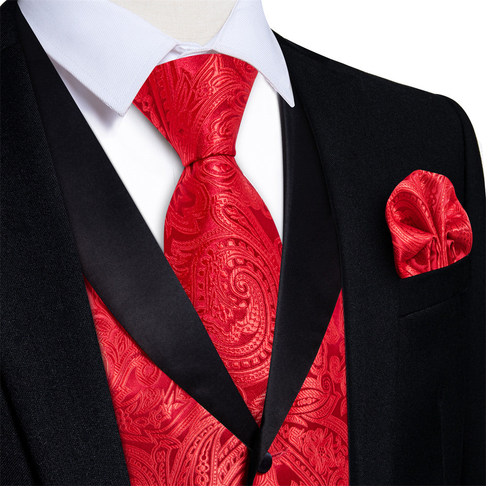 GentCrest Red Paisley Vest Set - Image 1
