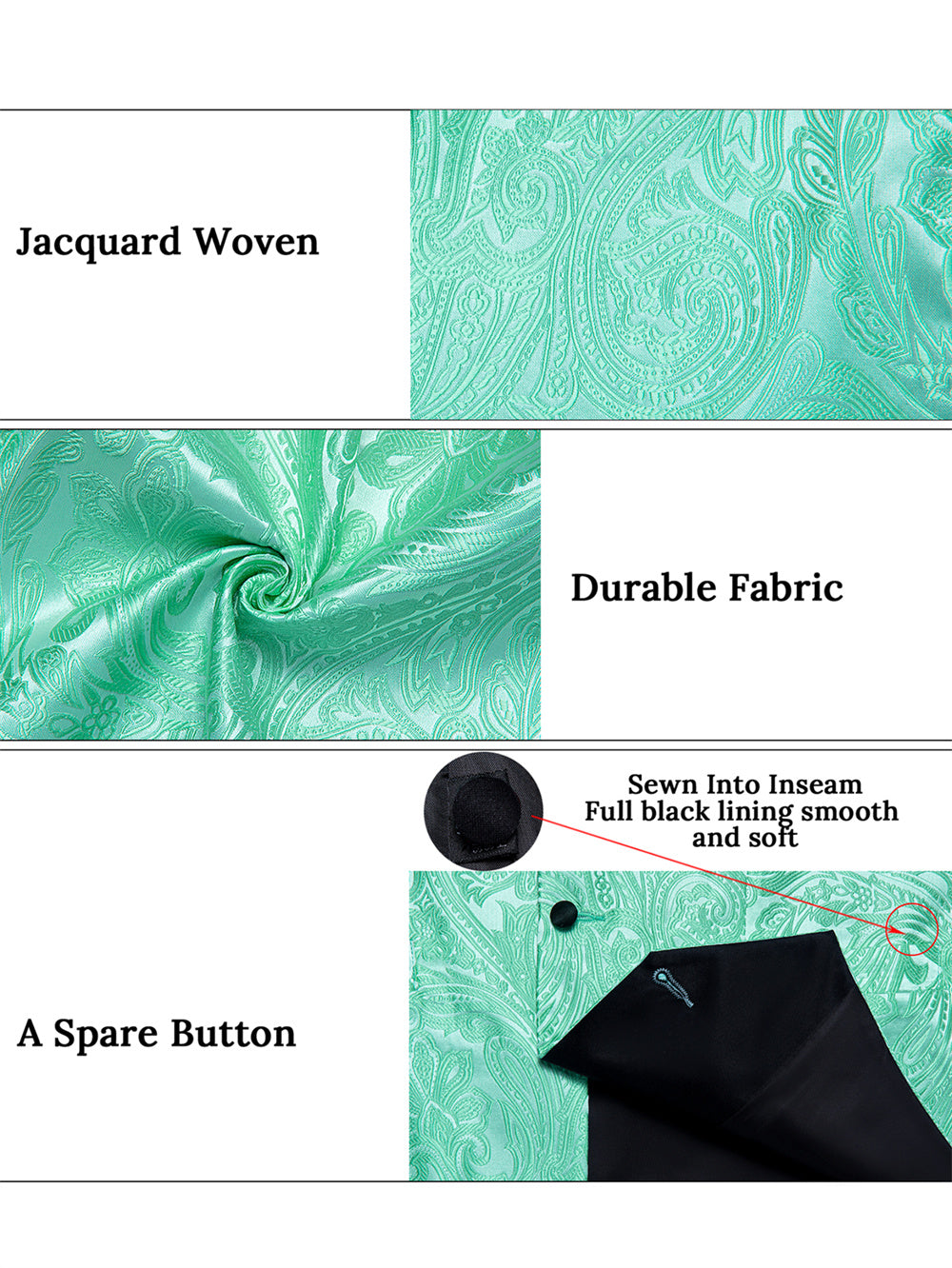GentCrest Green Paisley Vest Set - Image 6