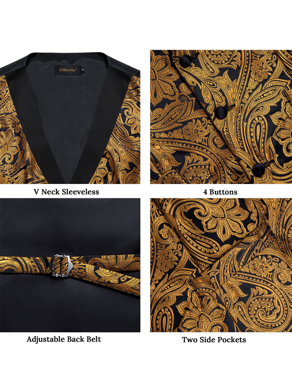 GentCrest Black Paisley Vest Set - Image 7