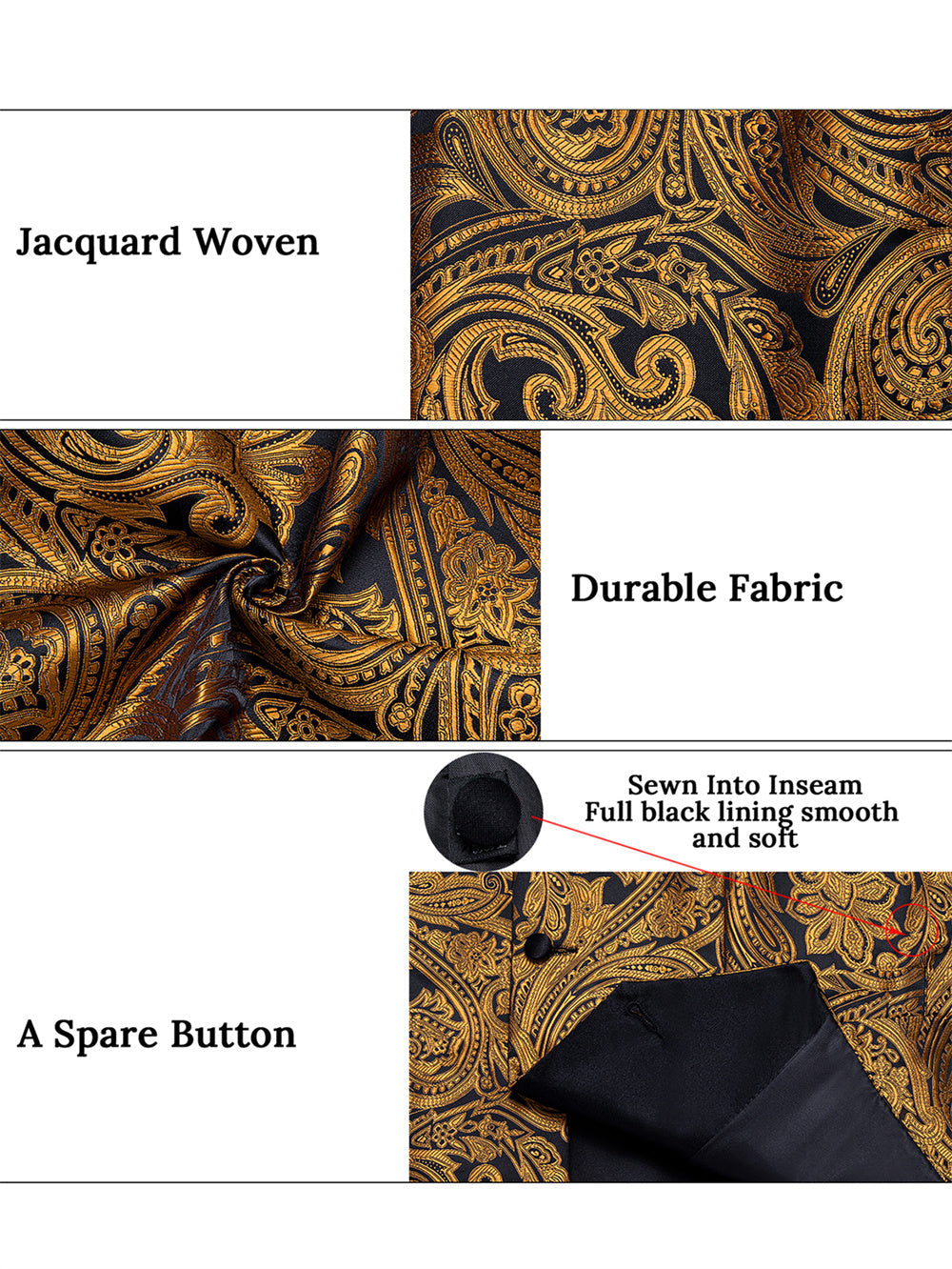 GentCrest Black Paisley Vest Set - Image 5