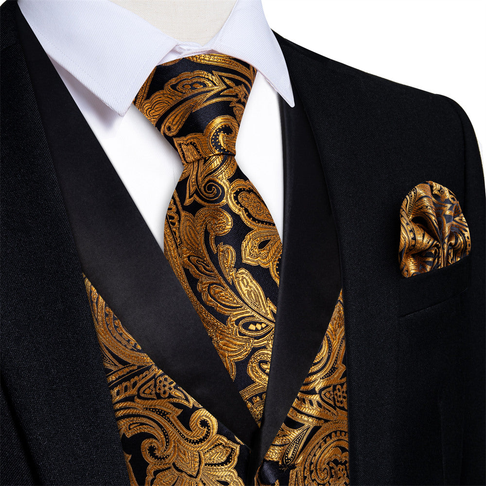 GentCrest Black Paisley Vest Set - Image 1