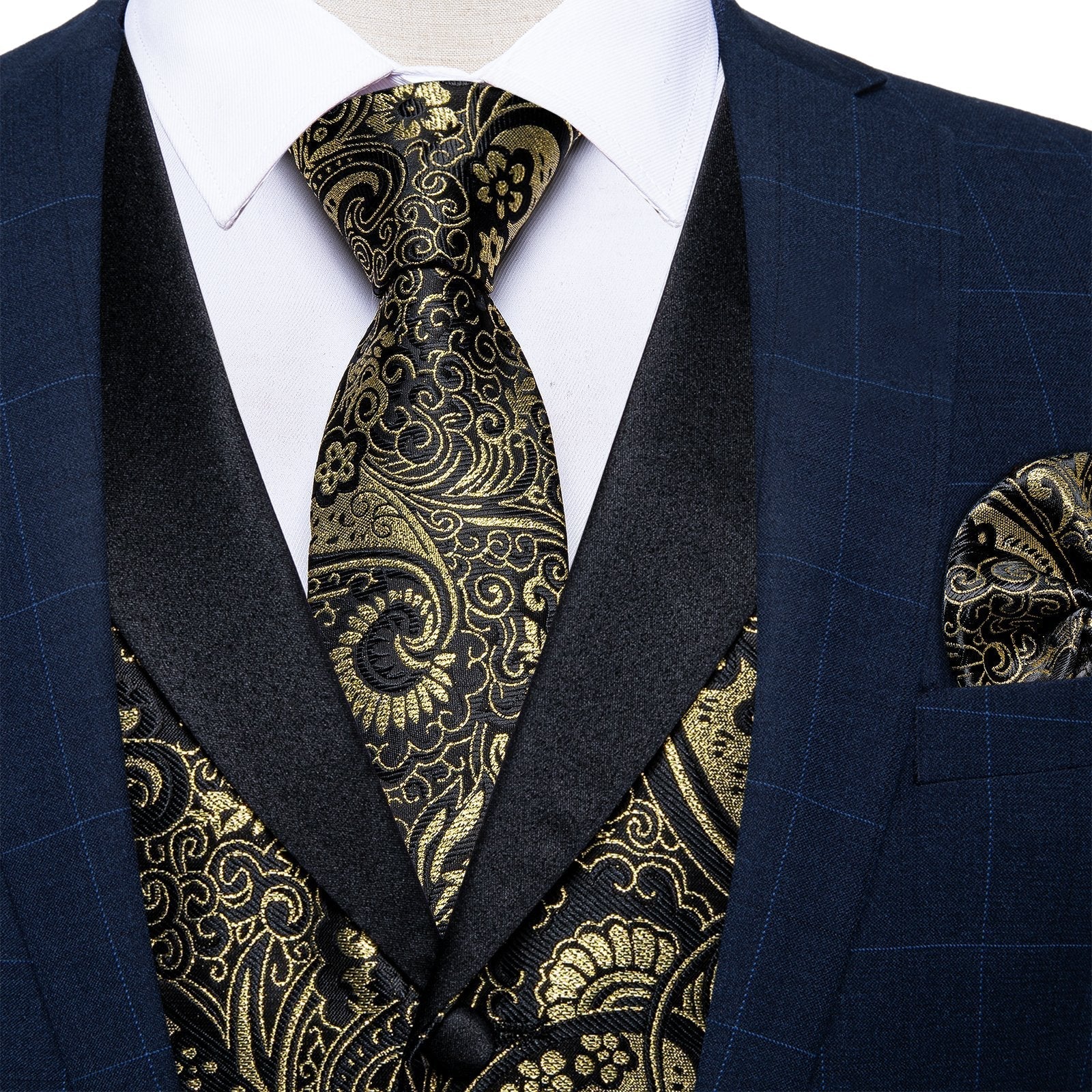GentCrest Black Paisley Vest Set - Image 3