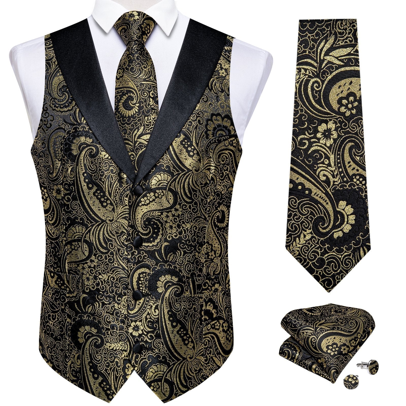 GentCrest Black Paisley Vest Set - Image 2