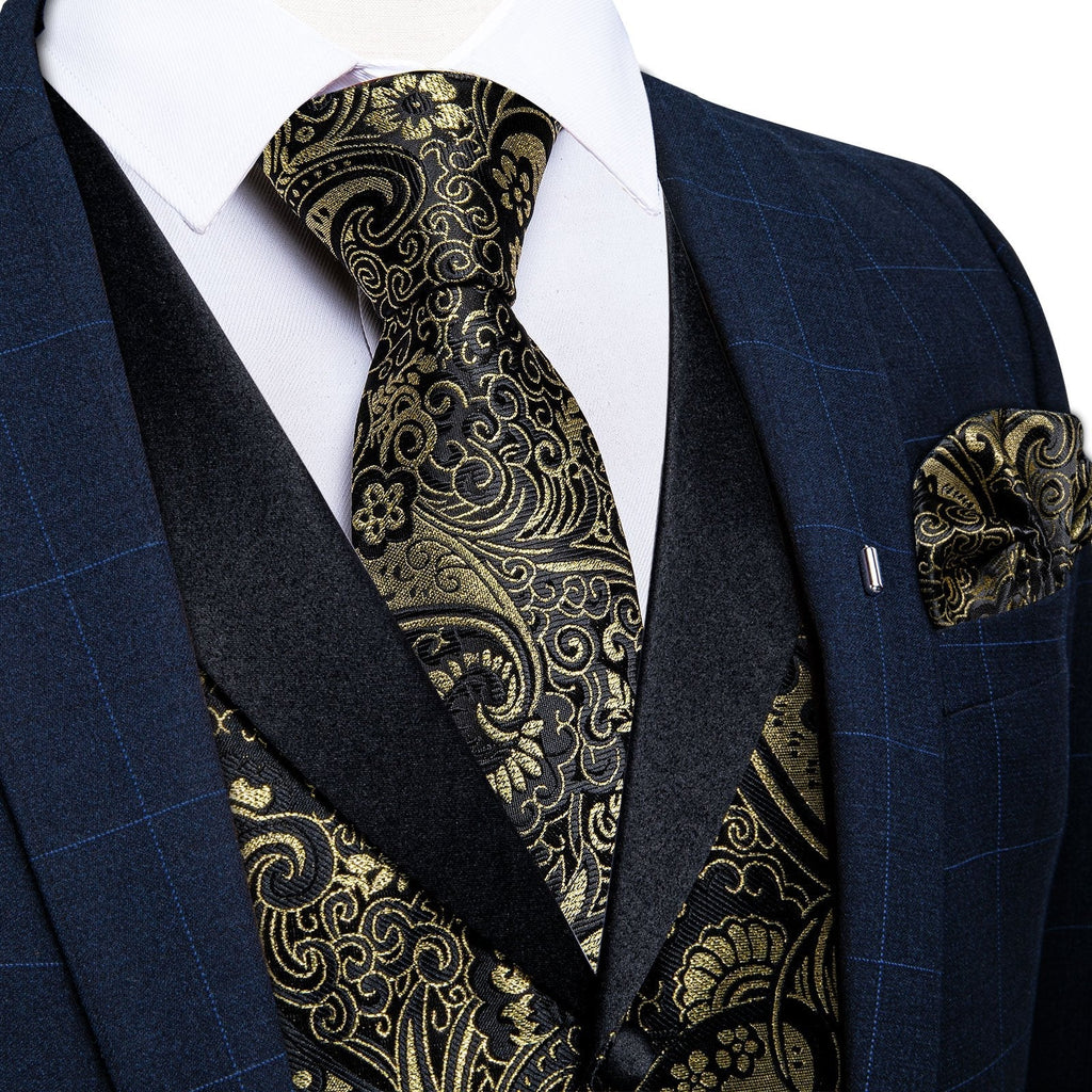 GentCrest Black Paisley Vest Set - Image 1