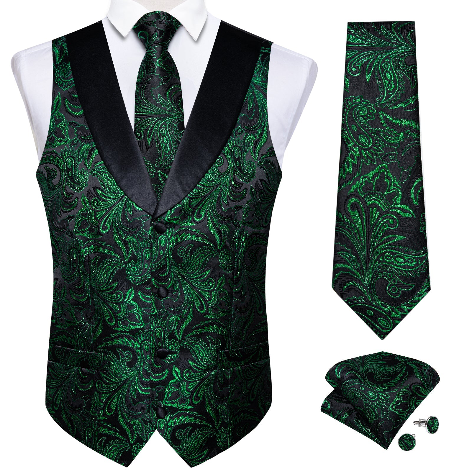 GentCrest Black Paisley Vest Set - Image 2