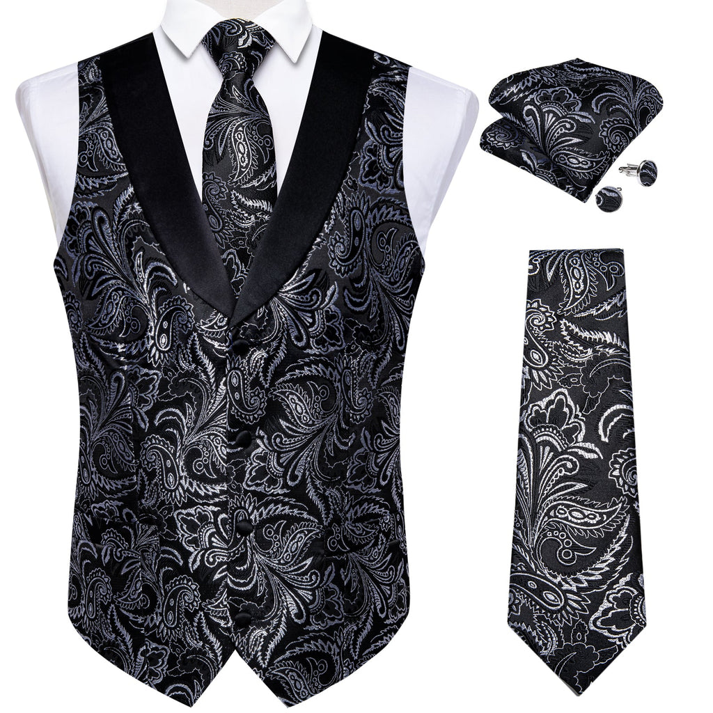 GentCrest Black Paisley Vest Set - Image 1
