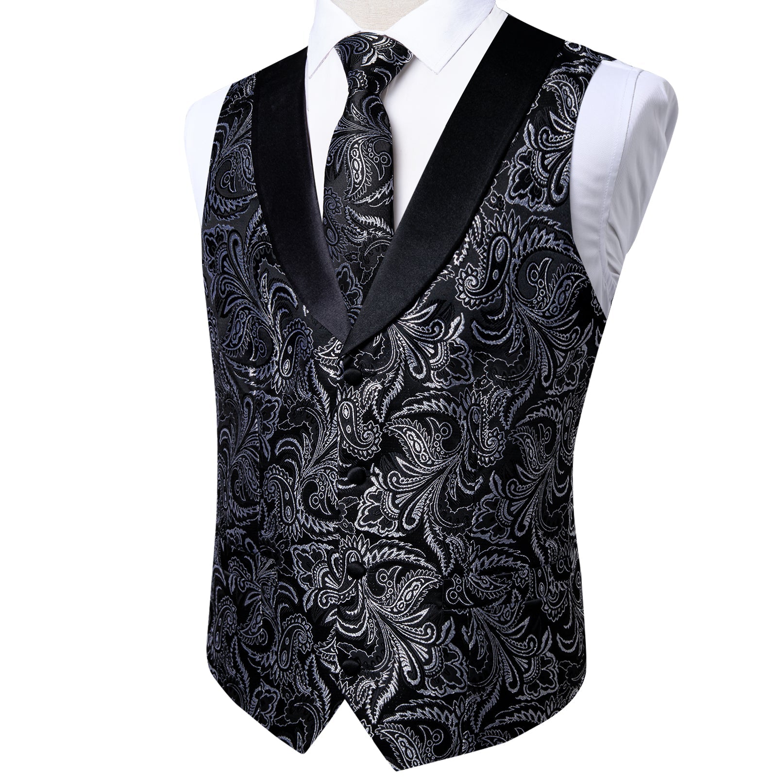 GentCrest Black Paisley Vest Set - Image 2