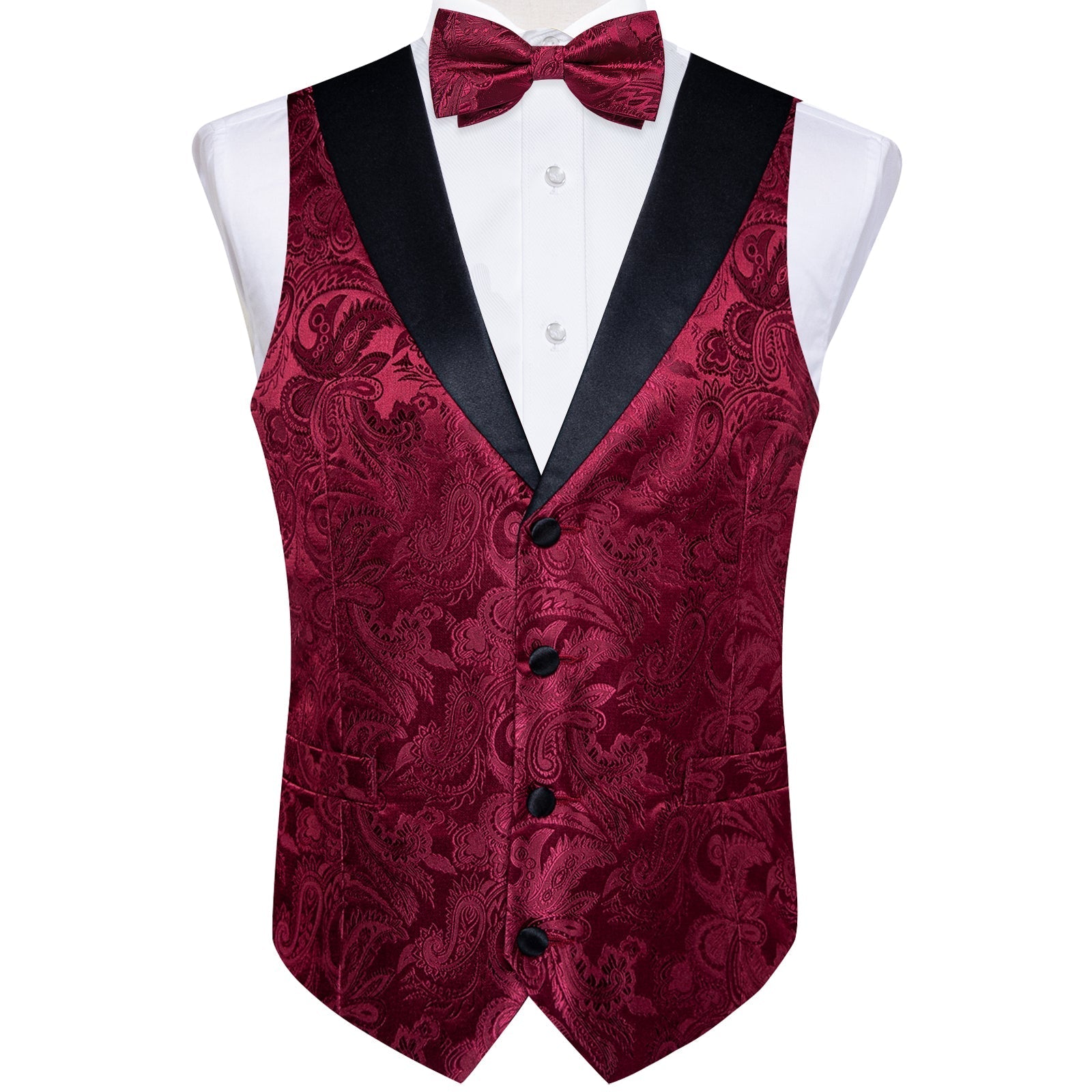 GentCrest Burgundy Paisley Vest Set - Image 6
