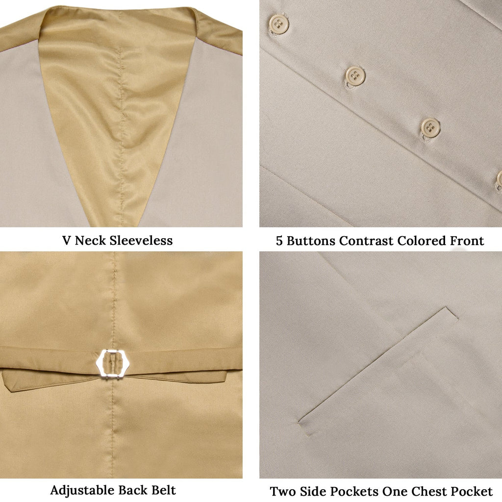 GentCrest Champagne Solid Vest - Image 7