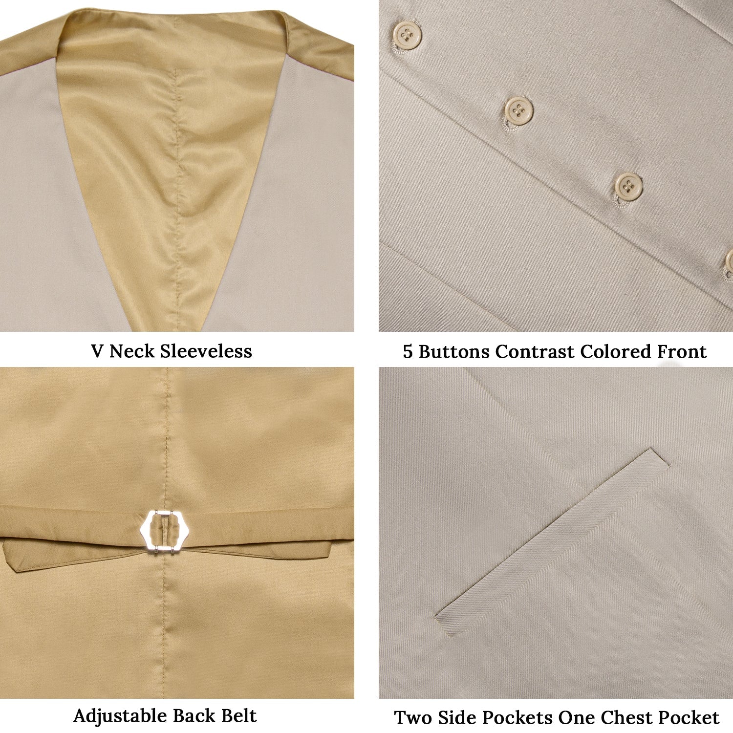 GentCrest Champagne Solid Vest - Image 7