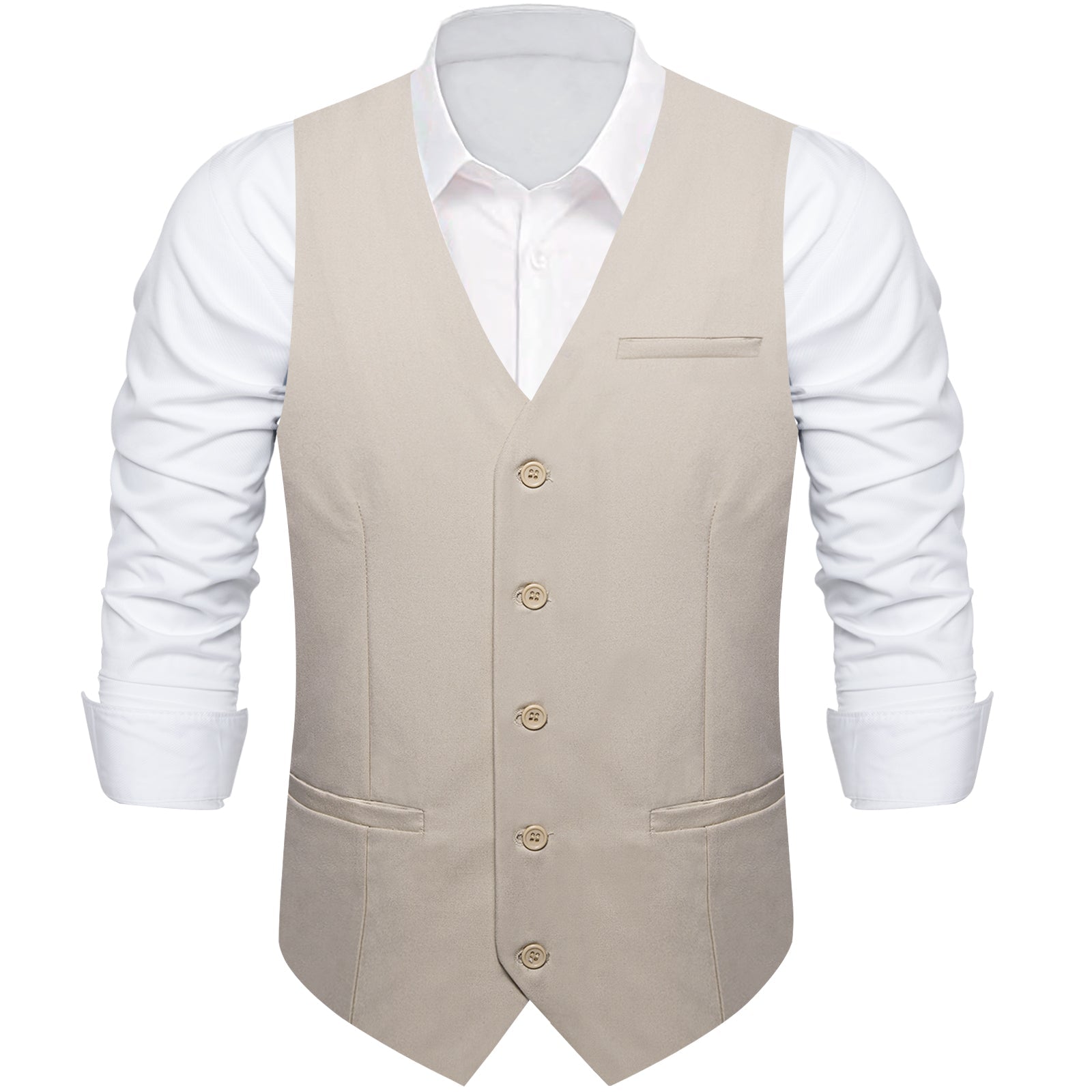 GentCrest Champagne Solid Vest - Image 2