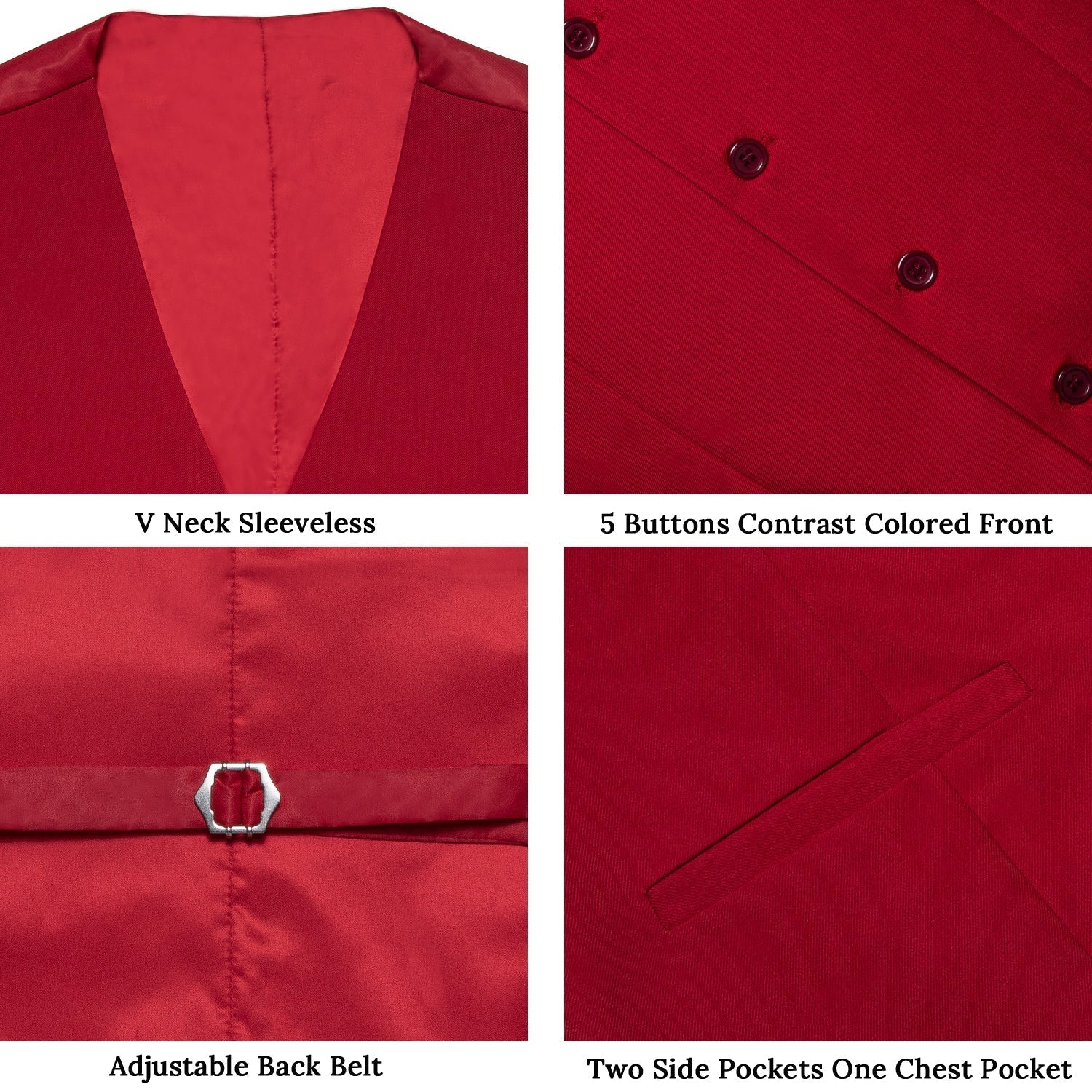 GentCrest Red Solid Vest - Image 5