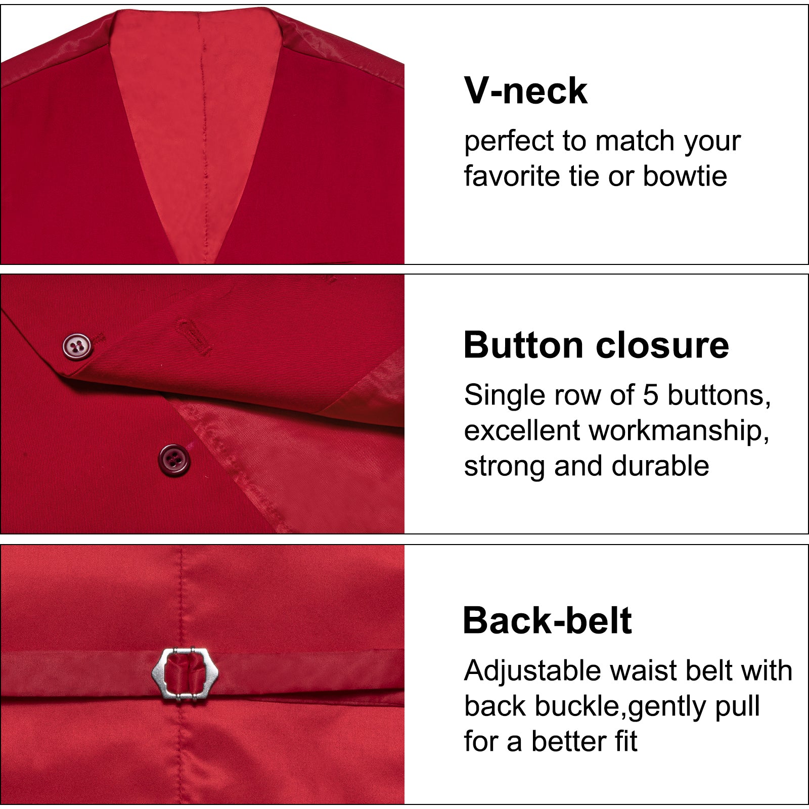 GentCrest Red Solid Vest - Image 6