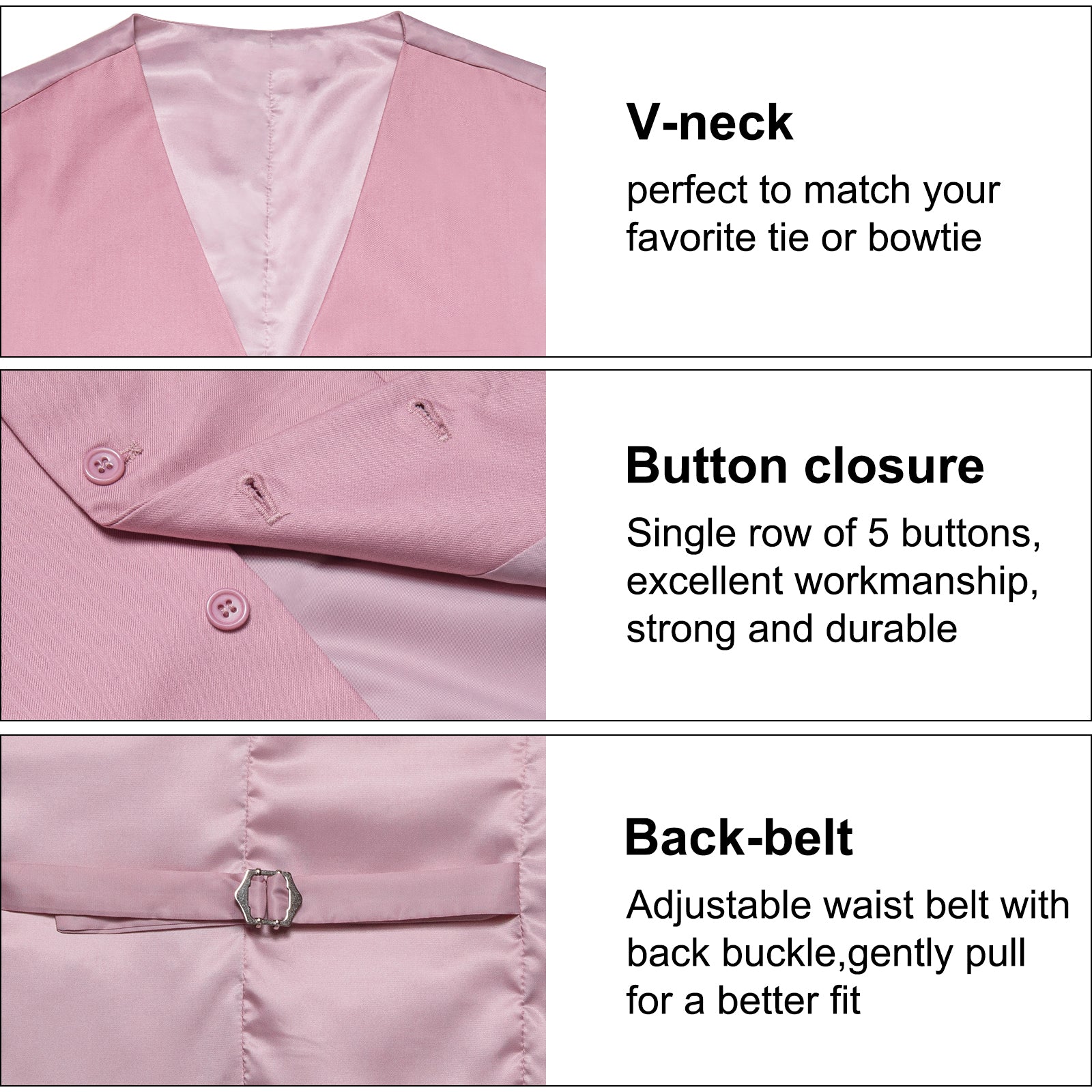 GentCrest Pink Solid Vest - Image 4