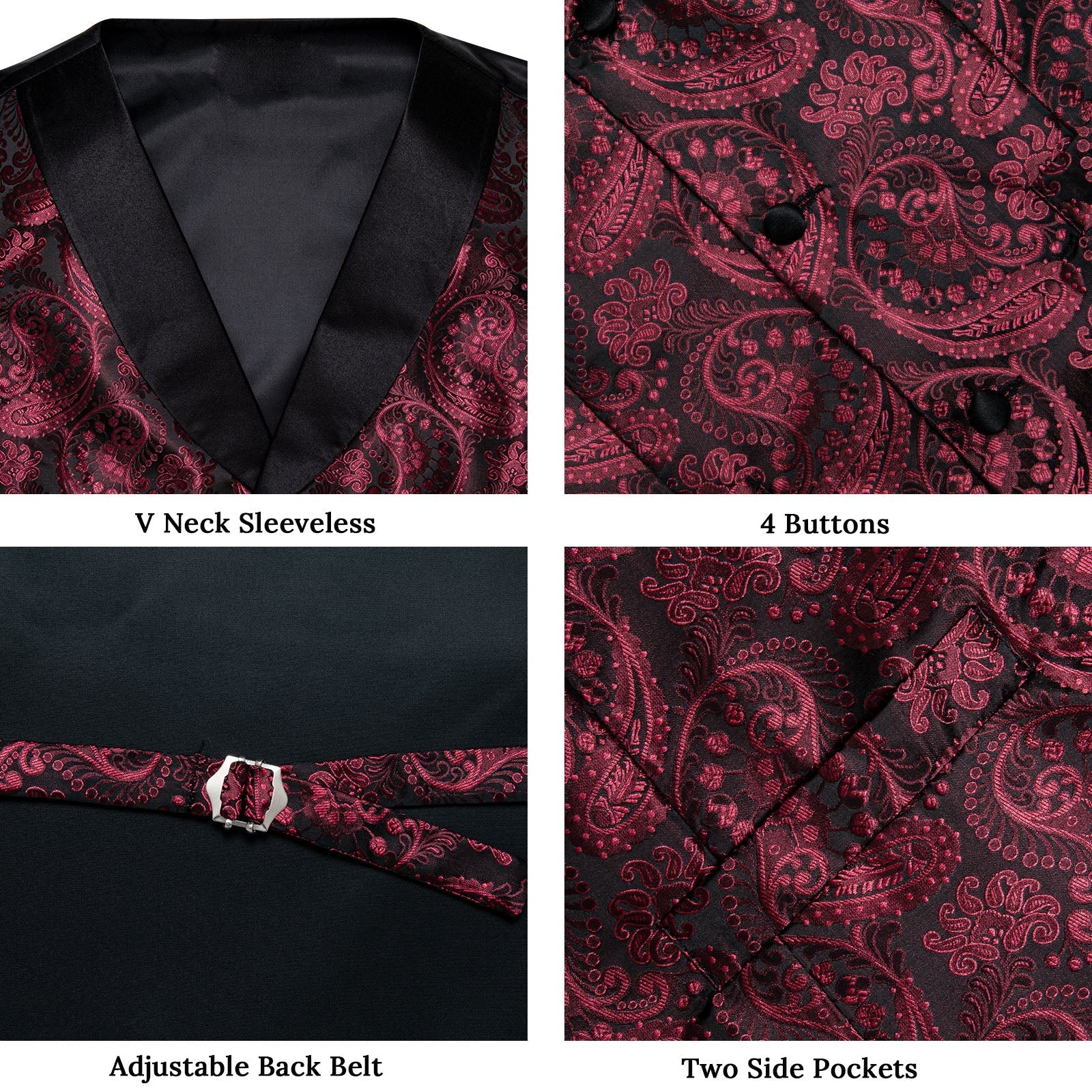 GentCrest Black Paisley Vest Set - Image 12