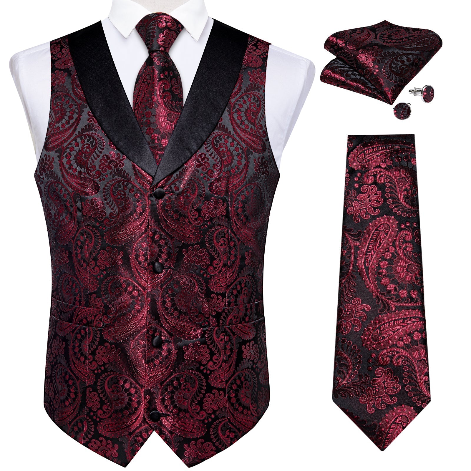 GentCrest Black Paisley Vest Set - Image 2