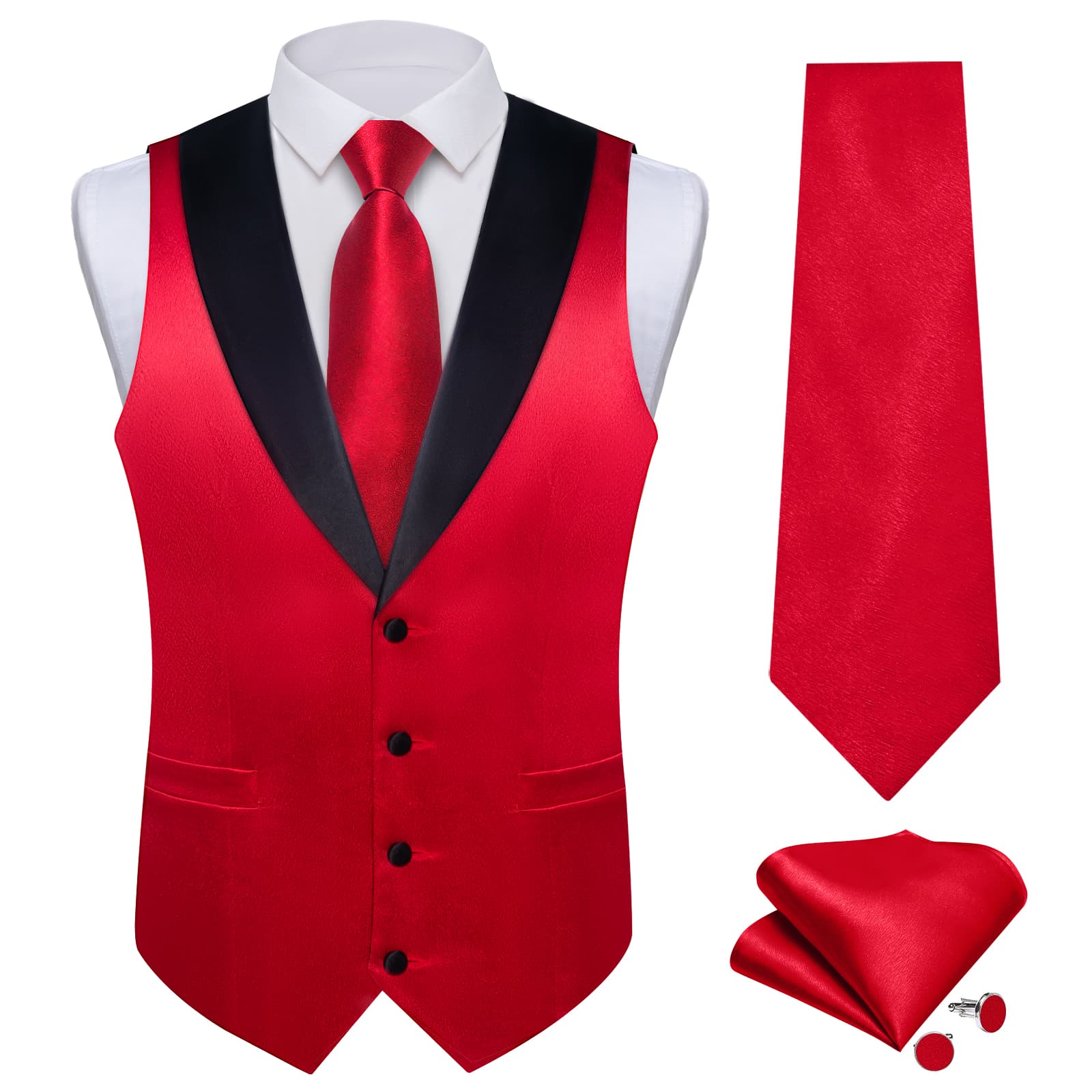 GentCrest Red Solid Vest Set - Image 3