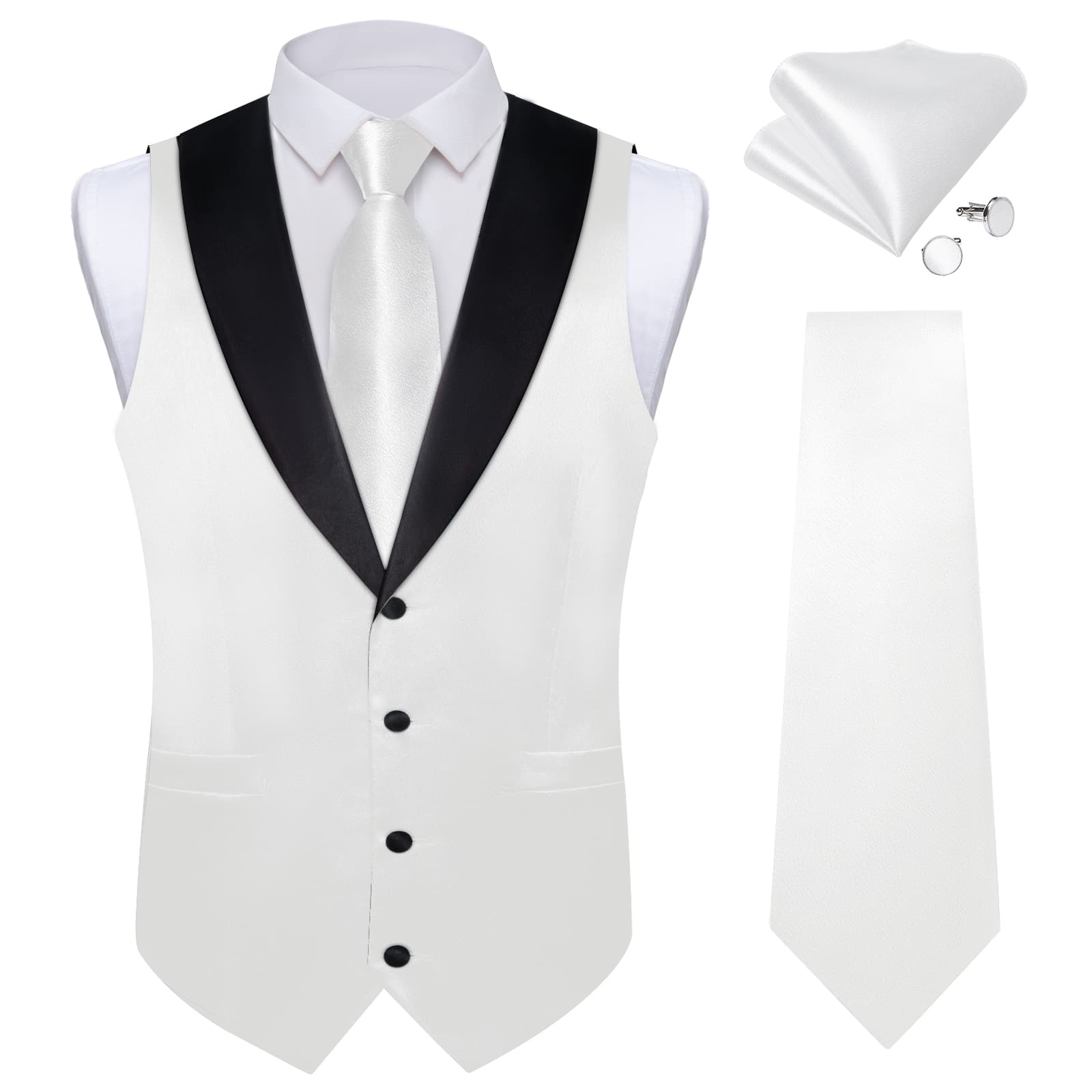 GentCrest White Solid Vest Set - Image 2