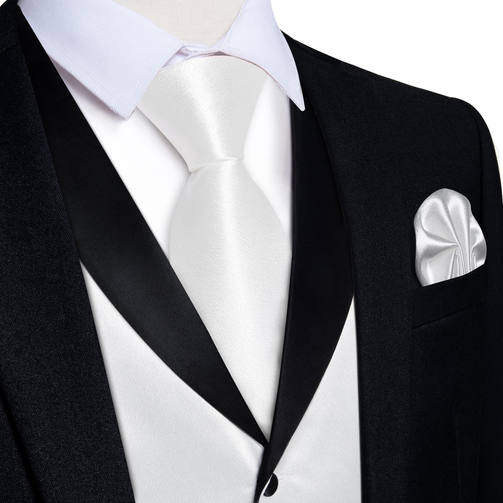 GentCrest White Solid Vest Set - Image 1