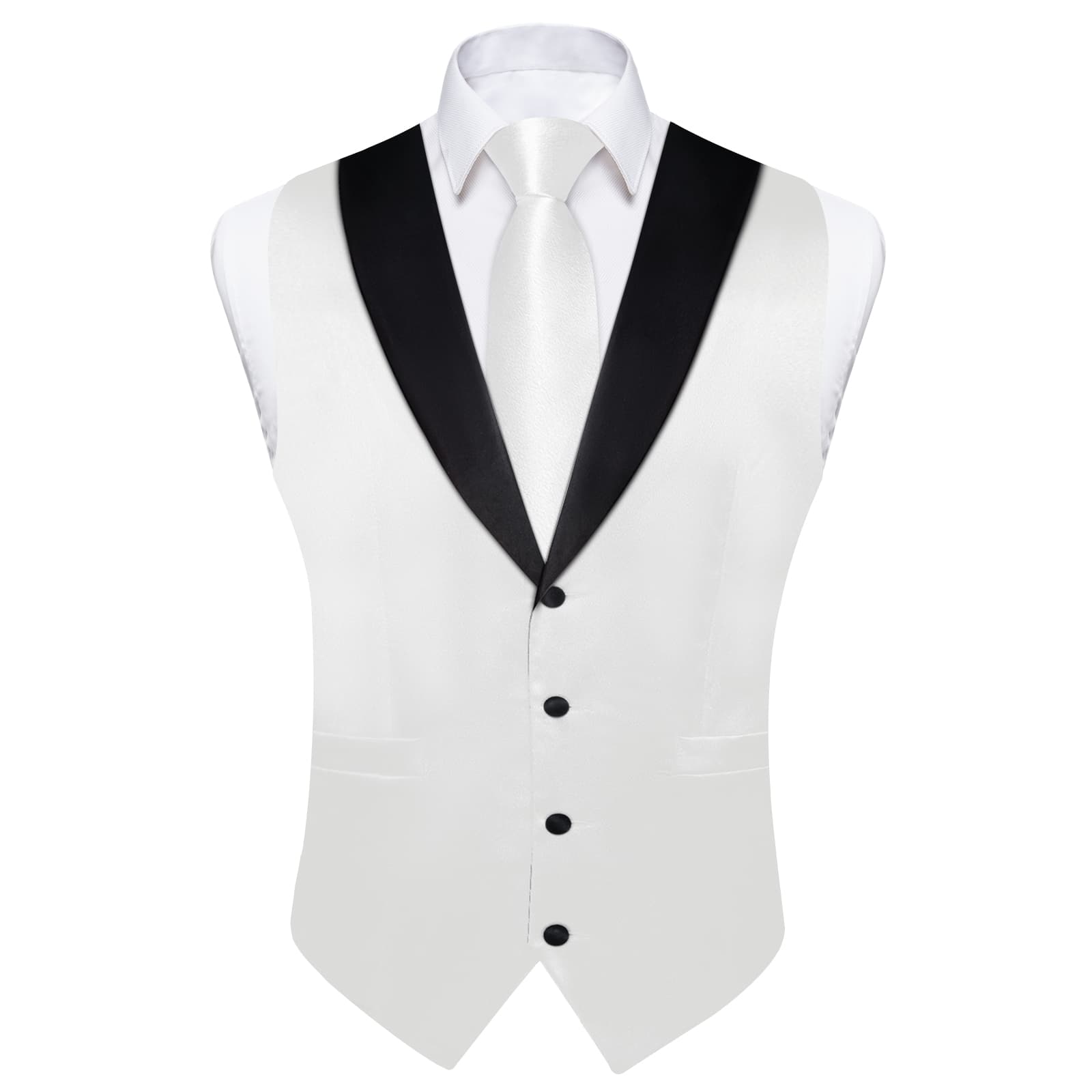 GentCrest White Solid Vest Set - Image 4
