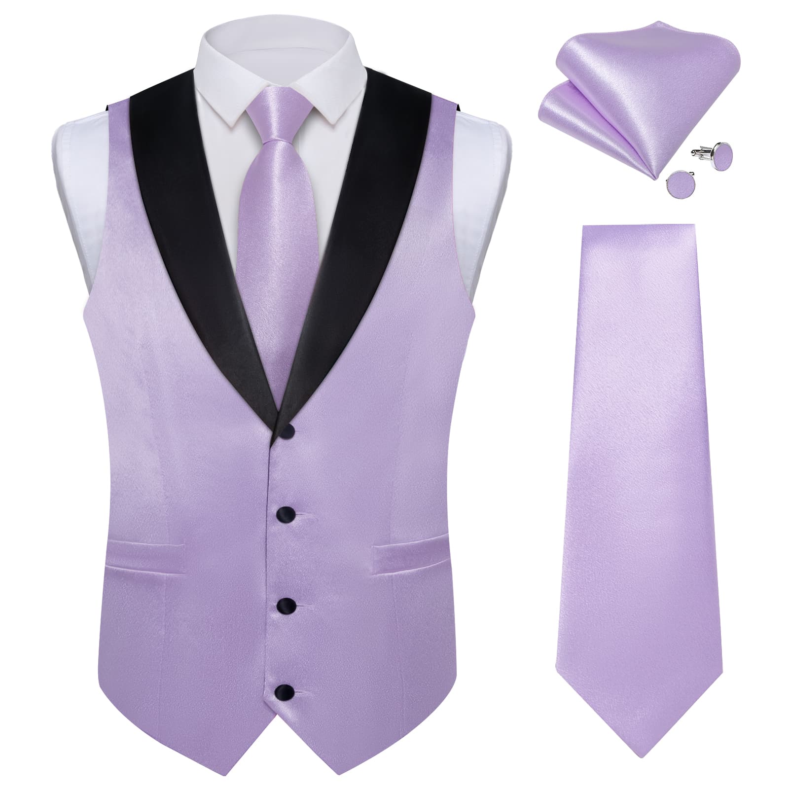 GentCrest Purple Solid Vest Set - Image 2