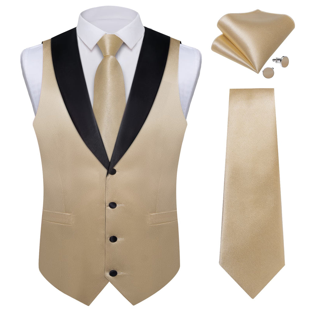 GentCrest Champagne Solid Vest Set - Image 2
