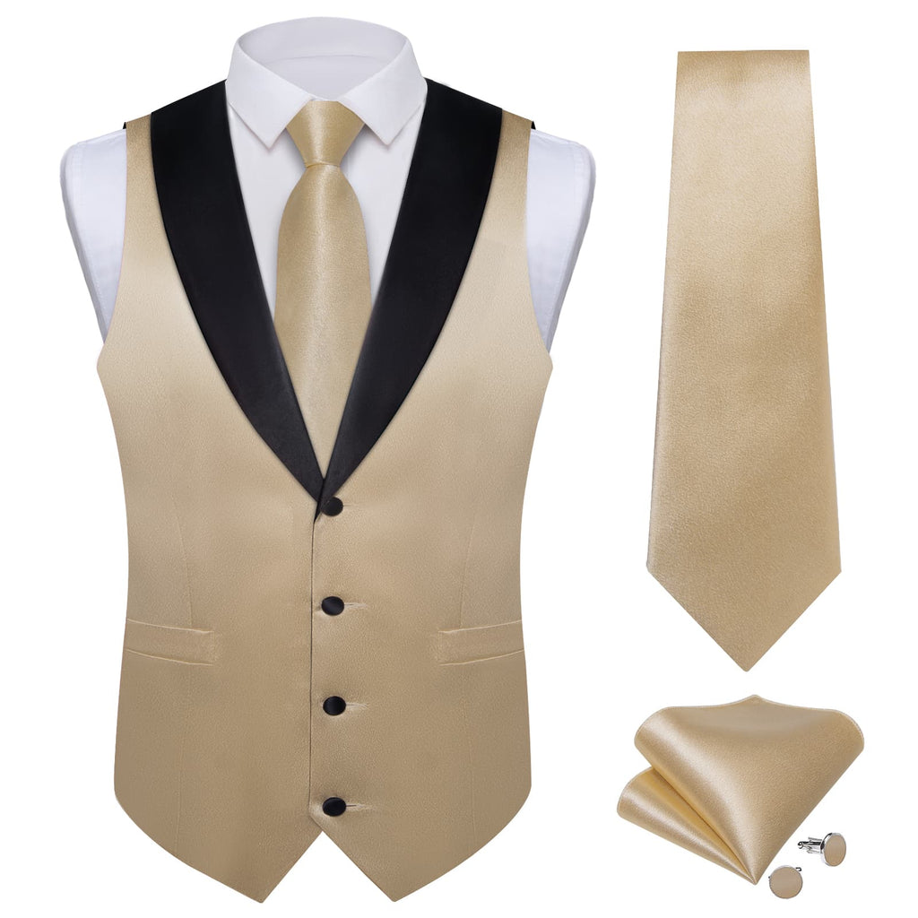 GentCrest Champagne Solid Vest Set - Image 3