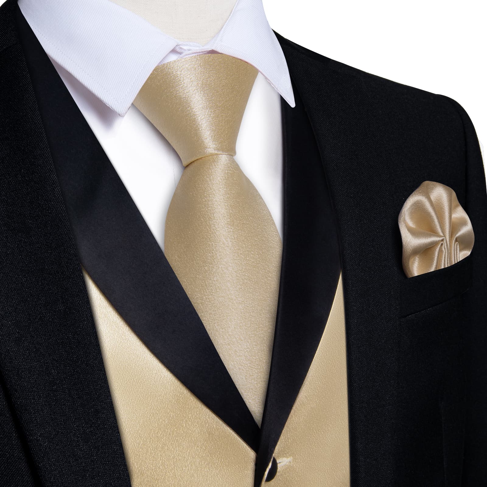 GentCrest Champagne Solid Vest Set - Image 1