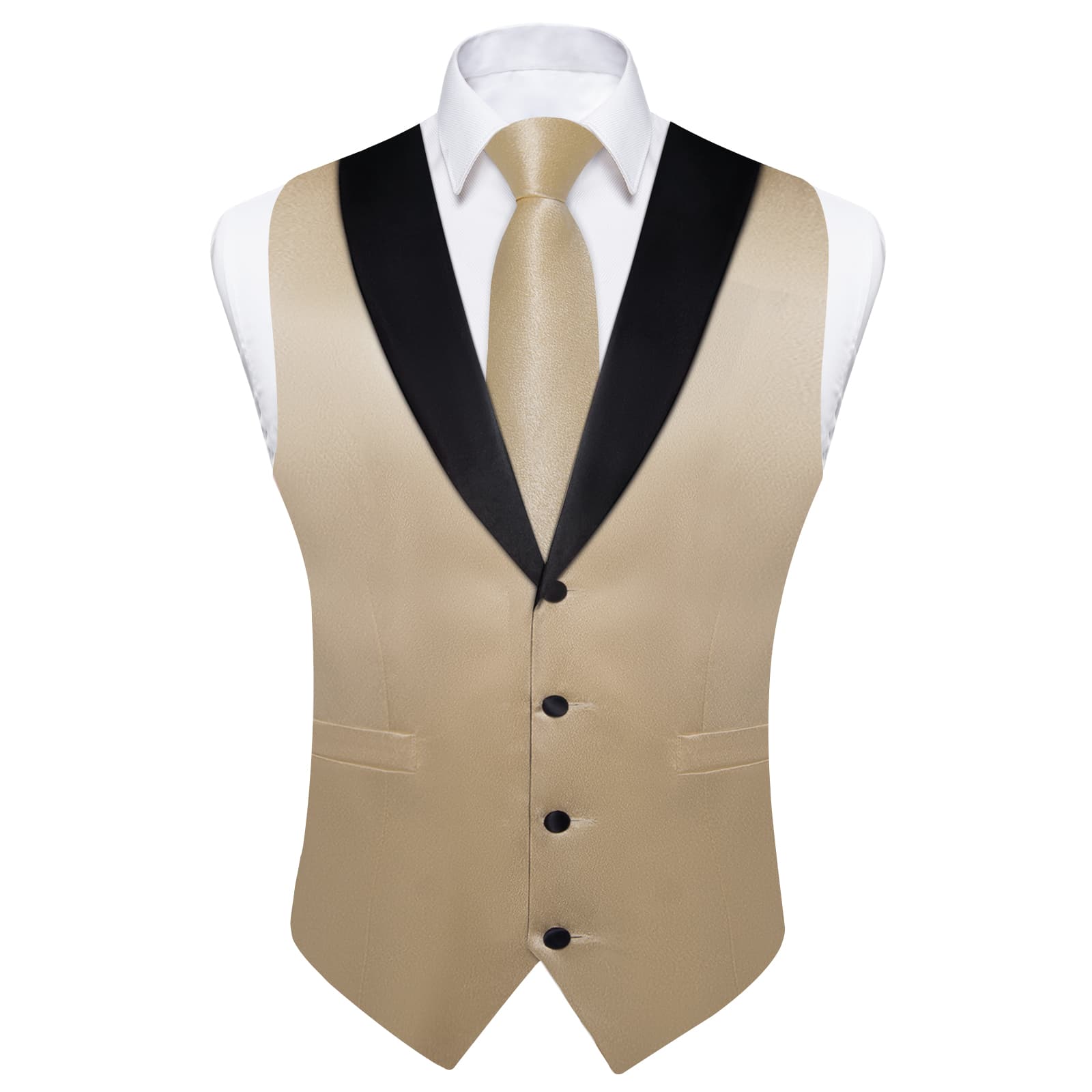 GentCrest Champagne Solid Vest Set - Image 4