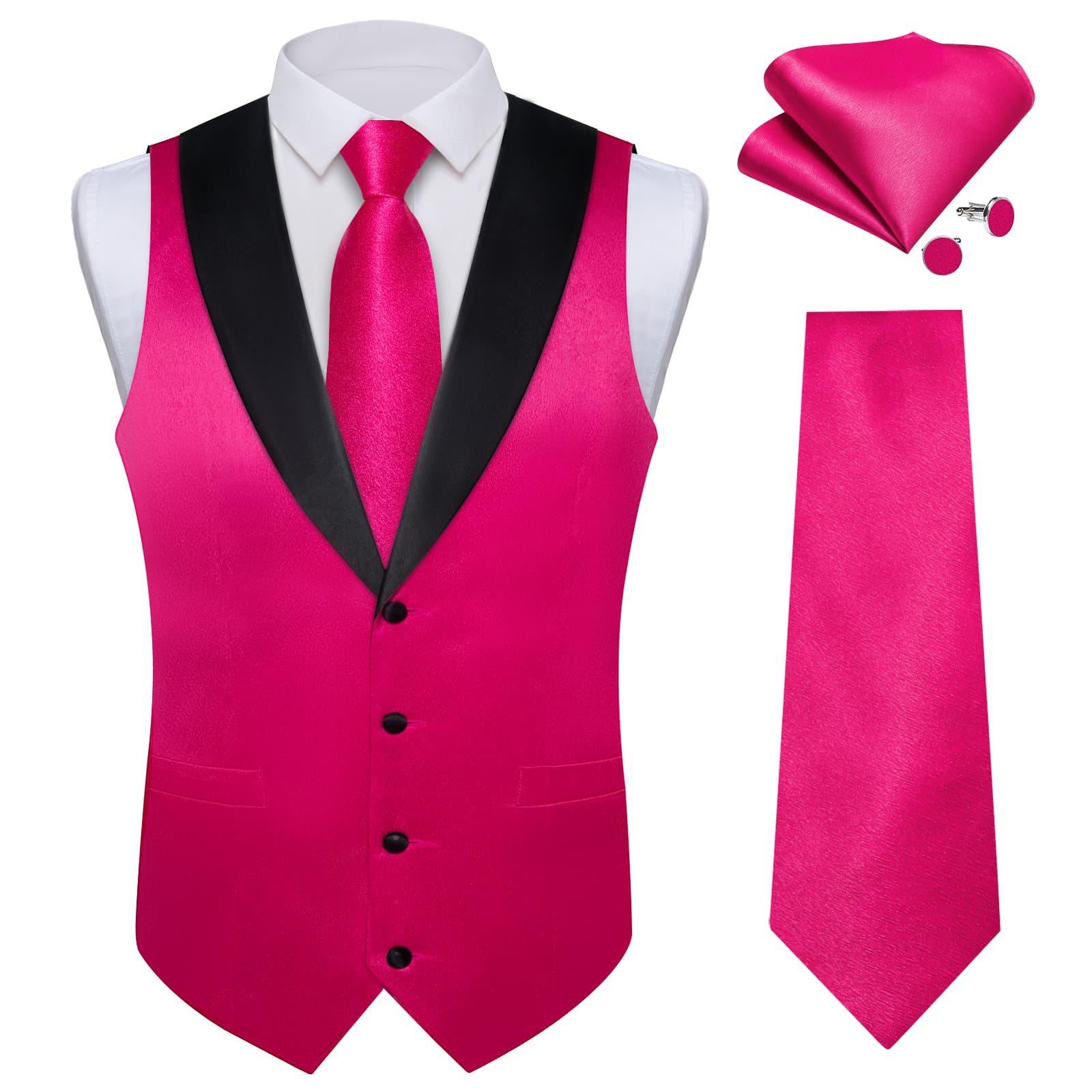 GentCrest Pink Solid Vest Set - Image 2