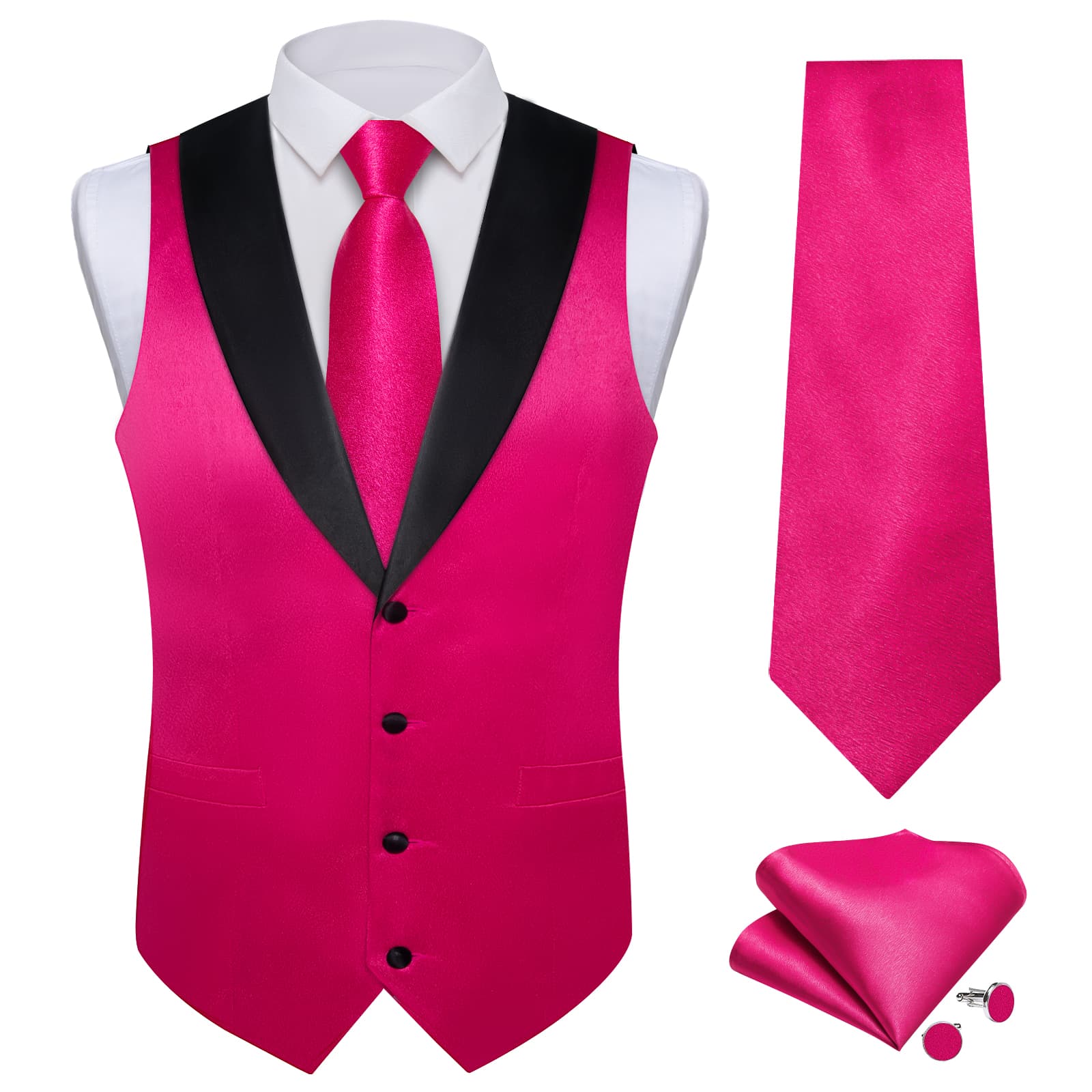 GentCrest Pink Solid Vest Set - Image 3