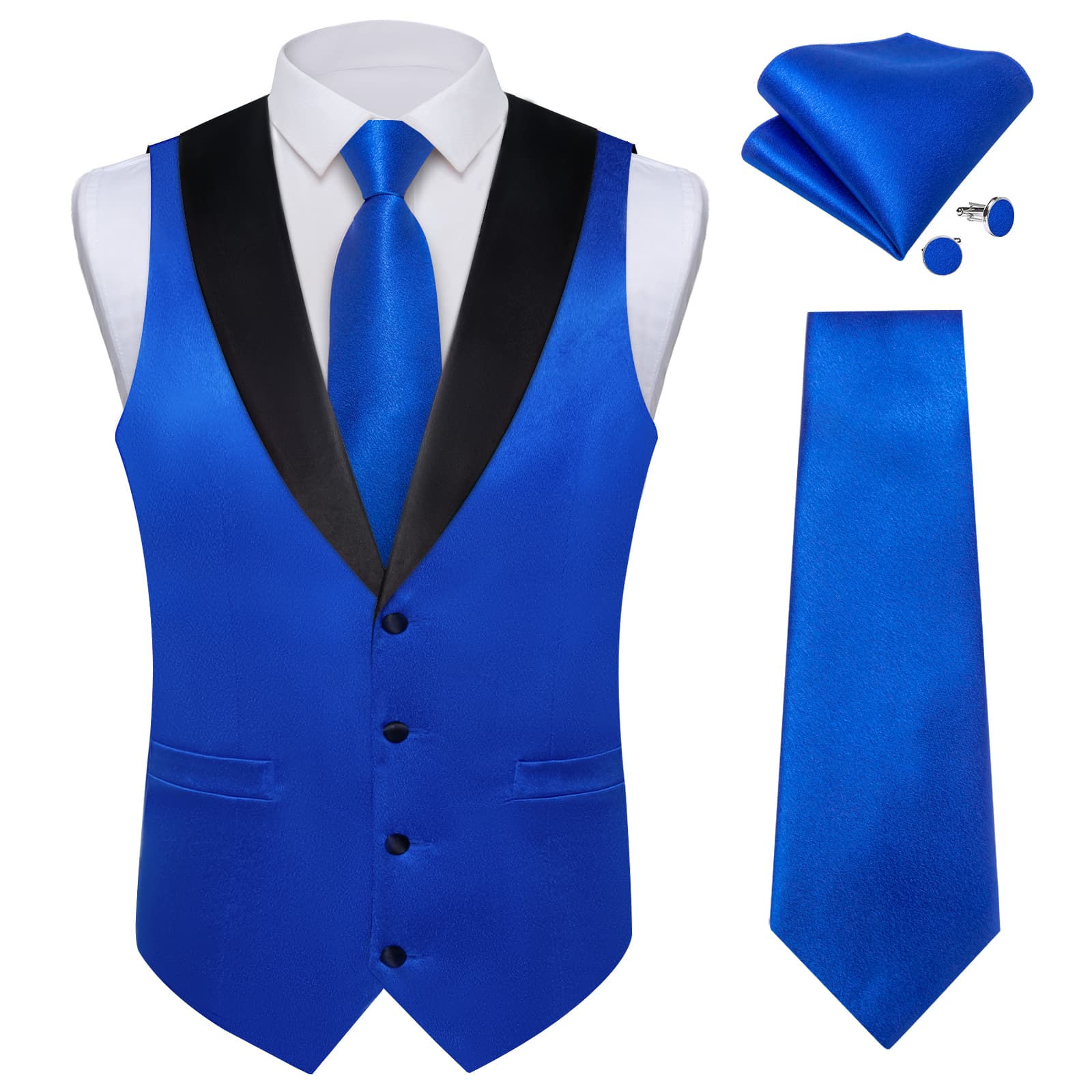 GentCrest Blue Solid Vest Set - Image 2