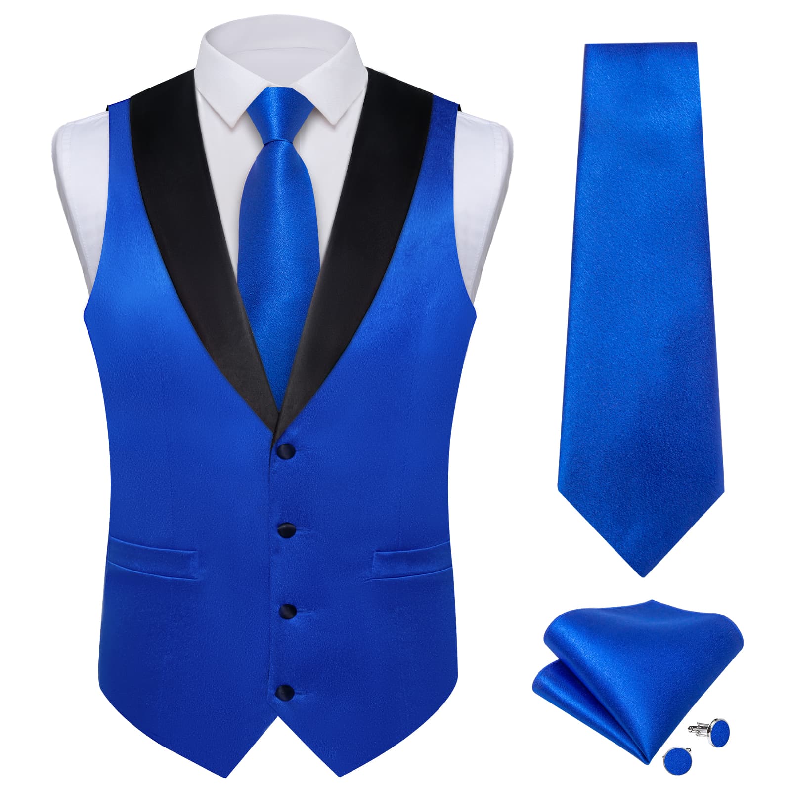 GentCrest Blue Solid Vest Set - Image 3
