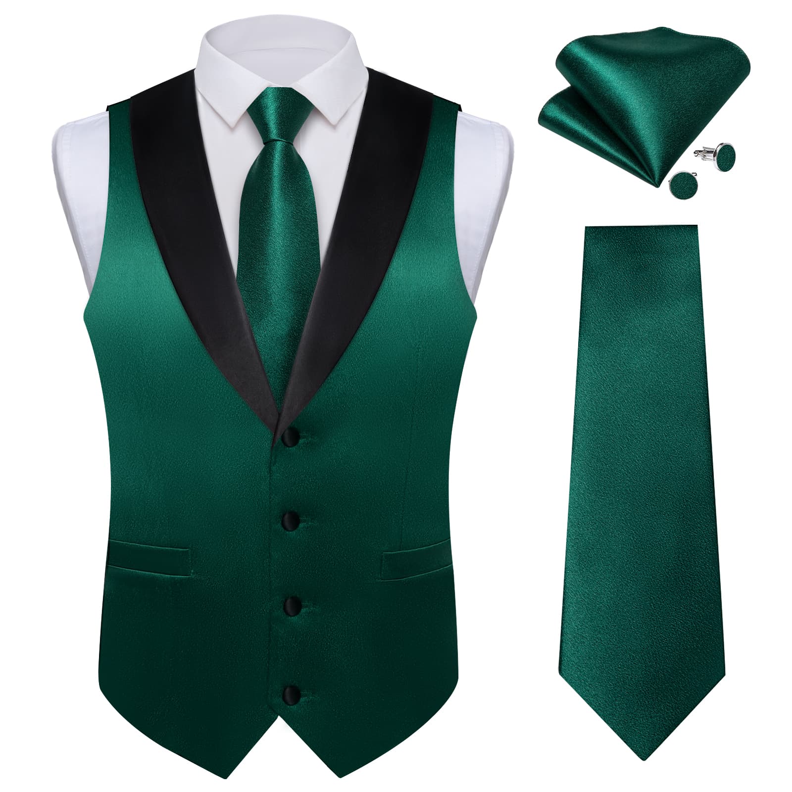GentCrest Green Solid Vest Set - Image 2