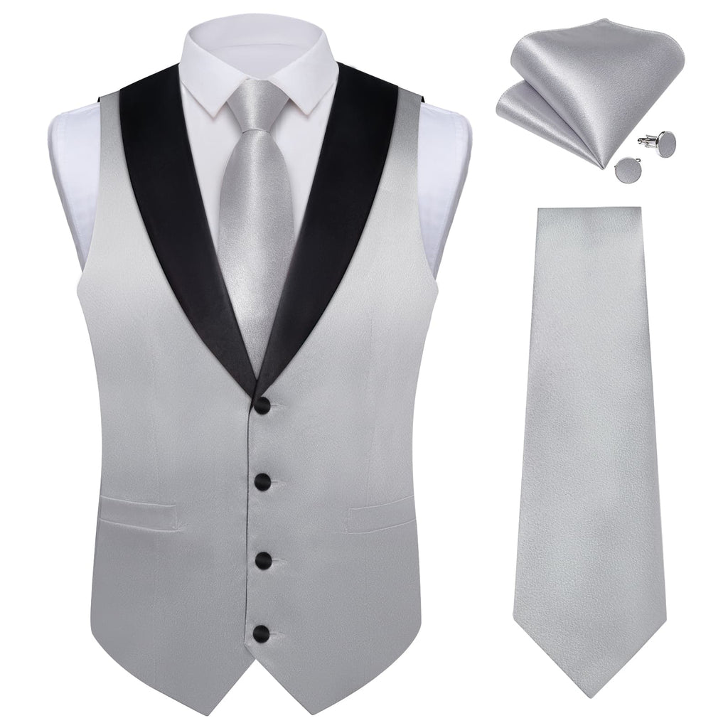 GentCrest Grey Solid Vest Set - Image 2