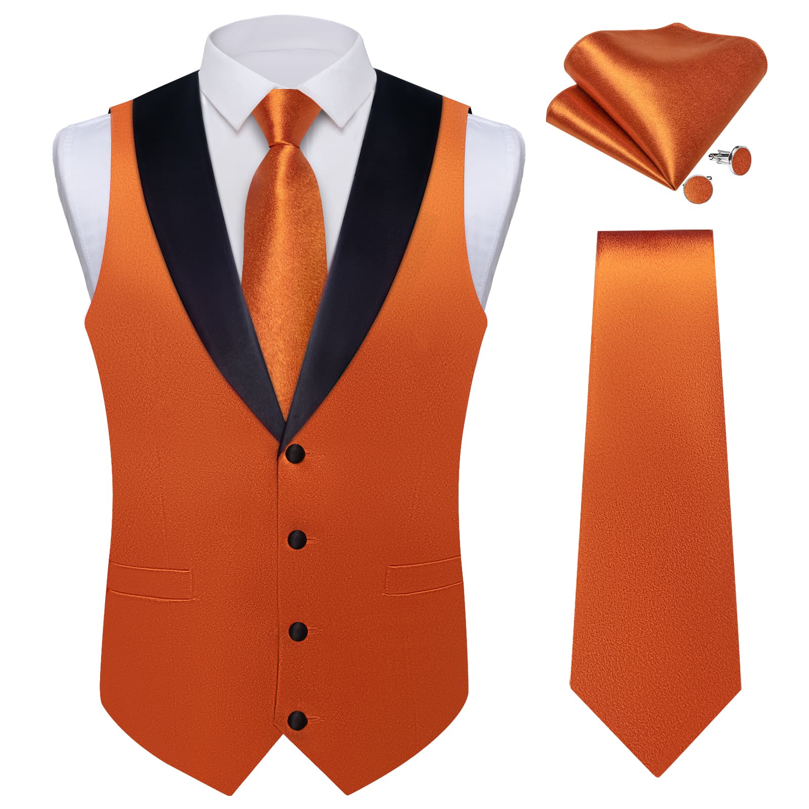 GentCrest Orange Solid Vest Set - Image 2