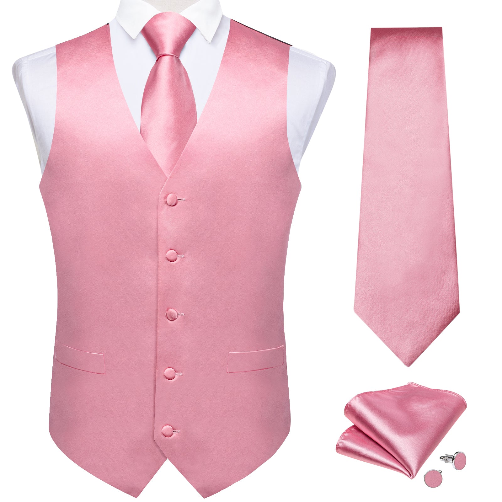GentCrest Pink Solid Vest Set - Image 3