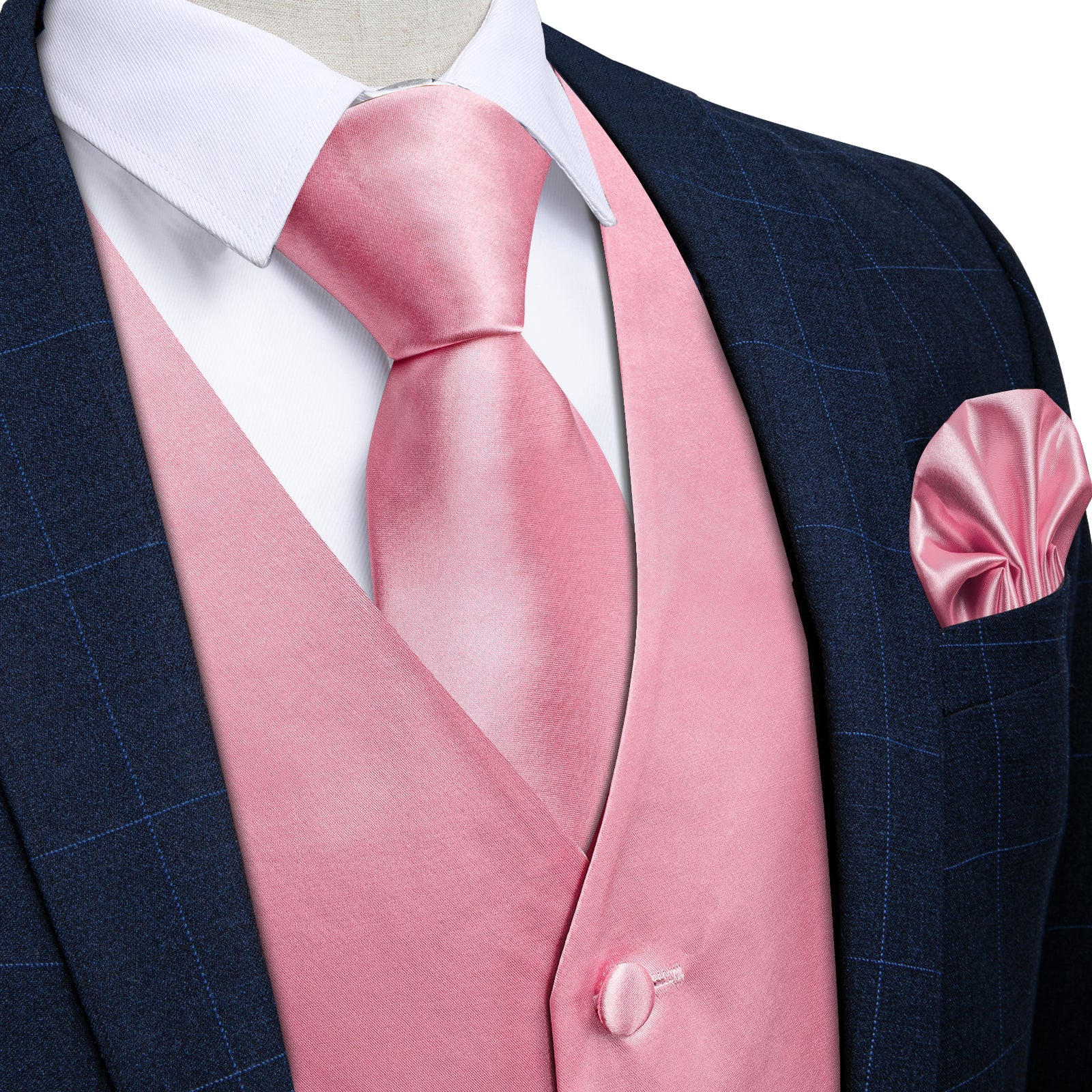 GentCrest Pink Solid Vest Set - Image 1
