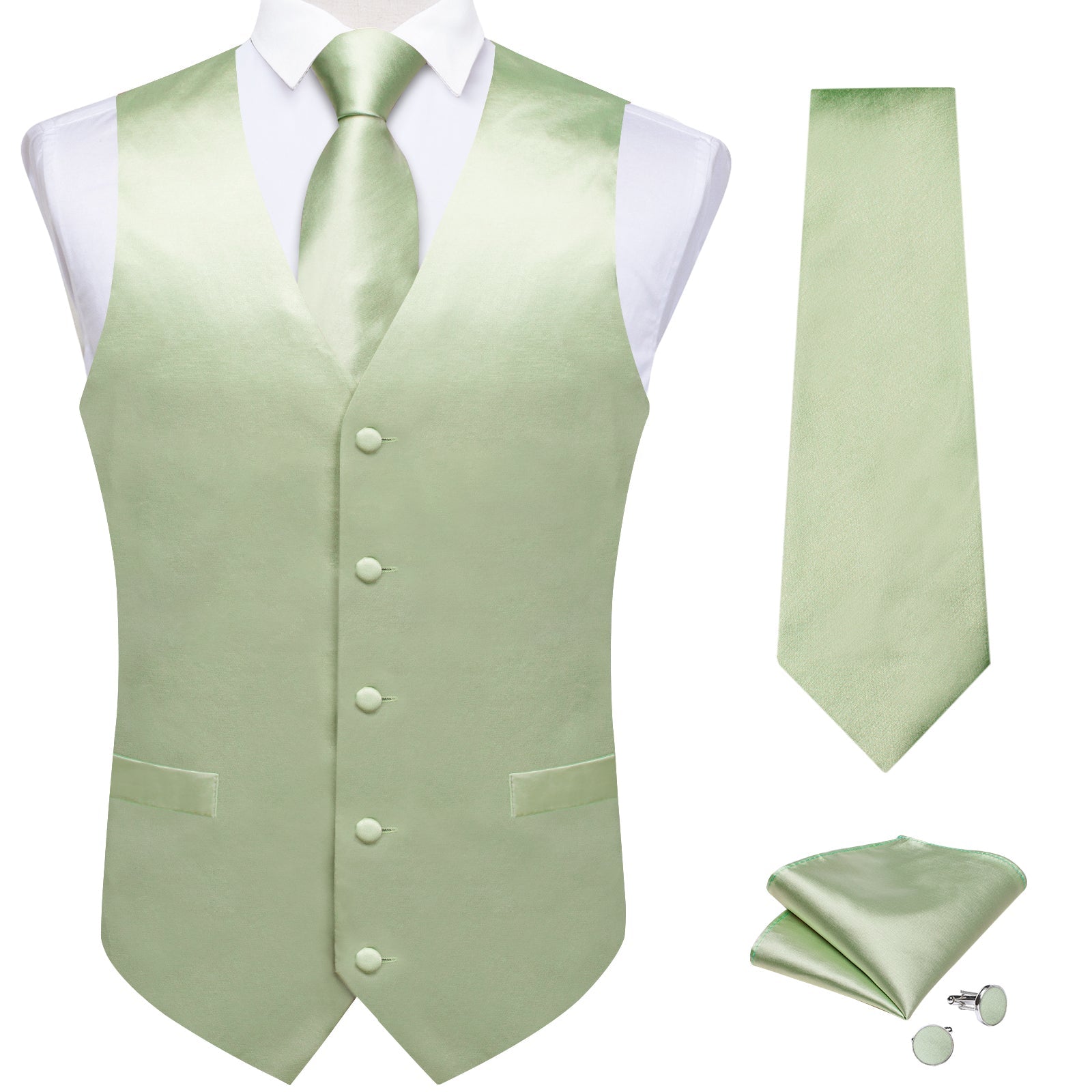 GentCrest Green Solid Vest Set - Image 2