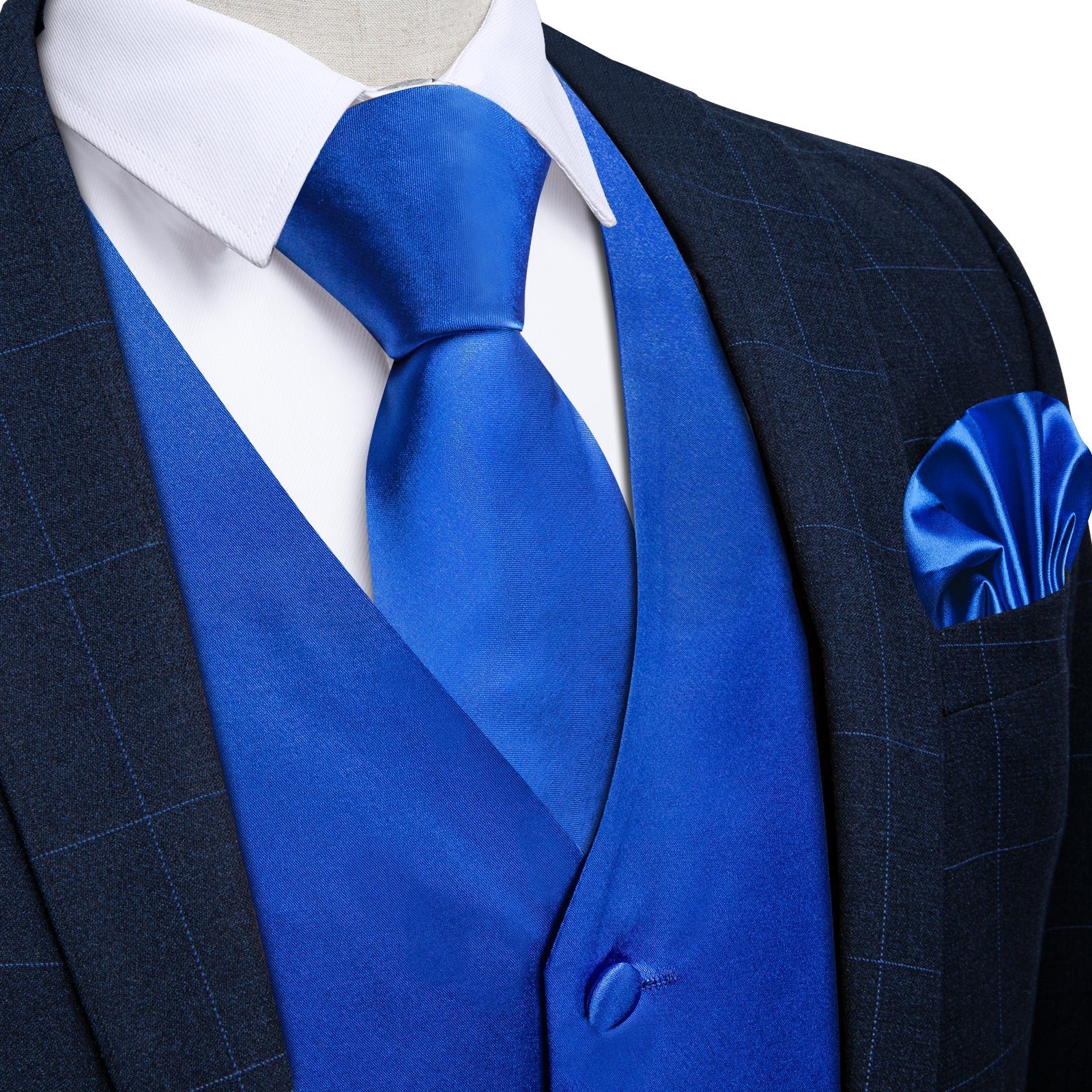 GentCrest Blue Solid Vest Set - Image 1