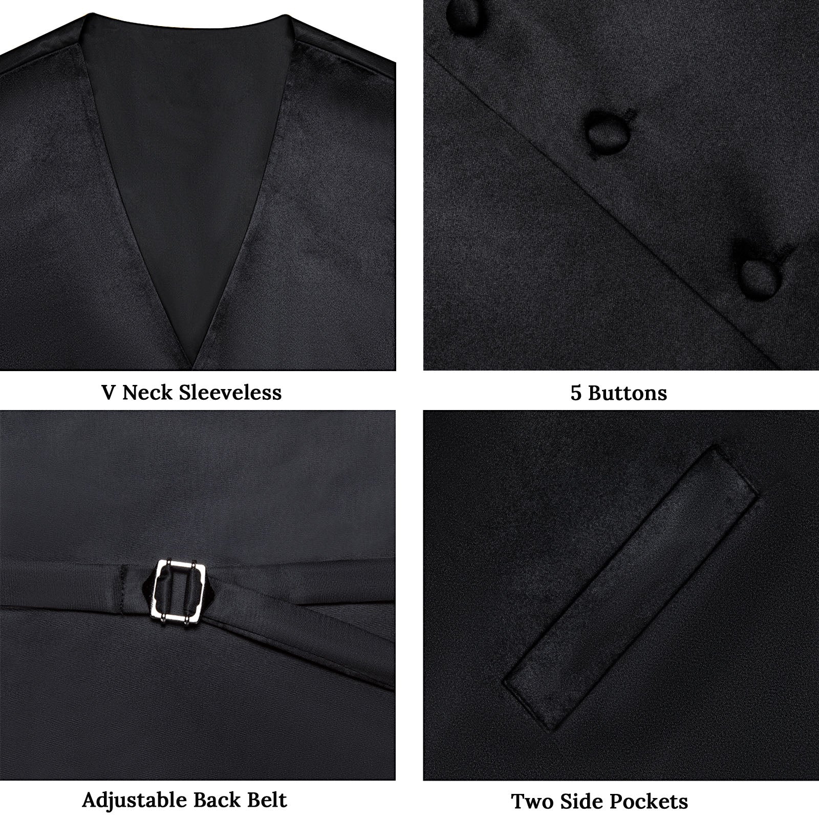 GentCrest Black Solid Vest Set - Image 3