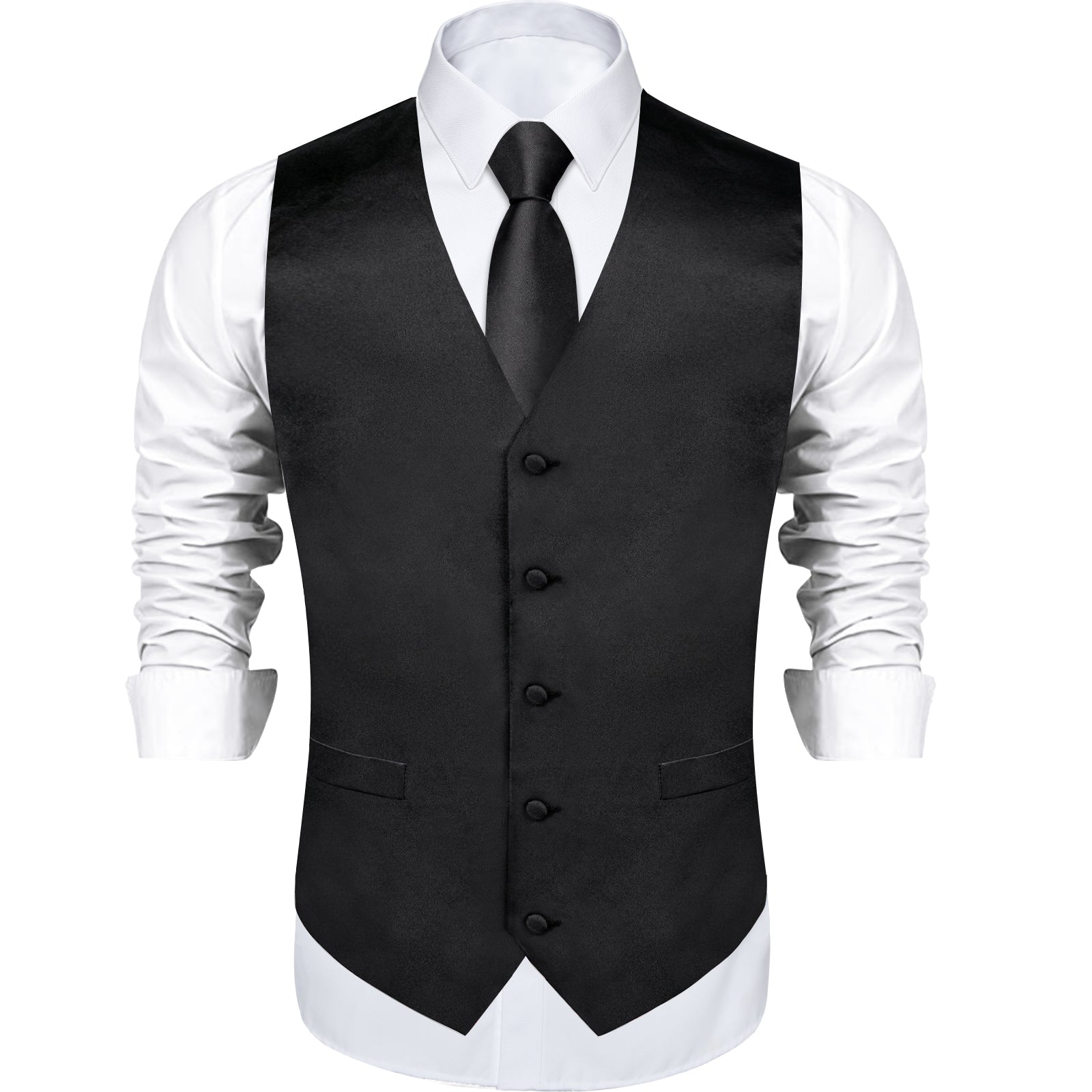 GentCrest Black Solid Vest Set - Image 3