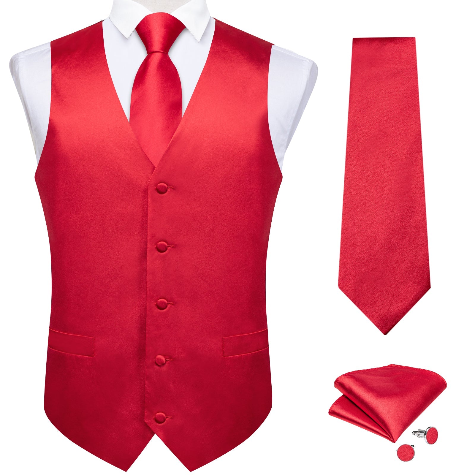 GentCrest Red Solid Vest Set - Image 3