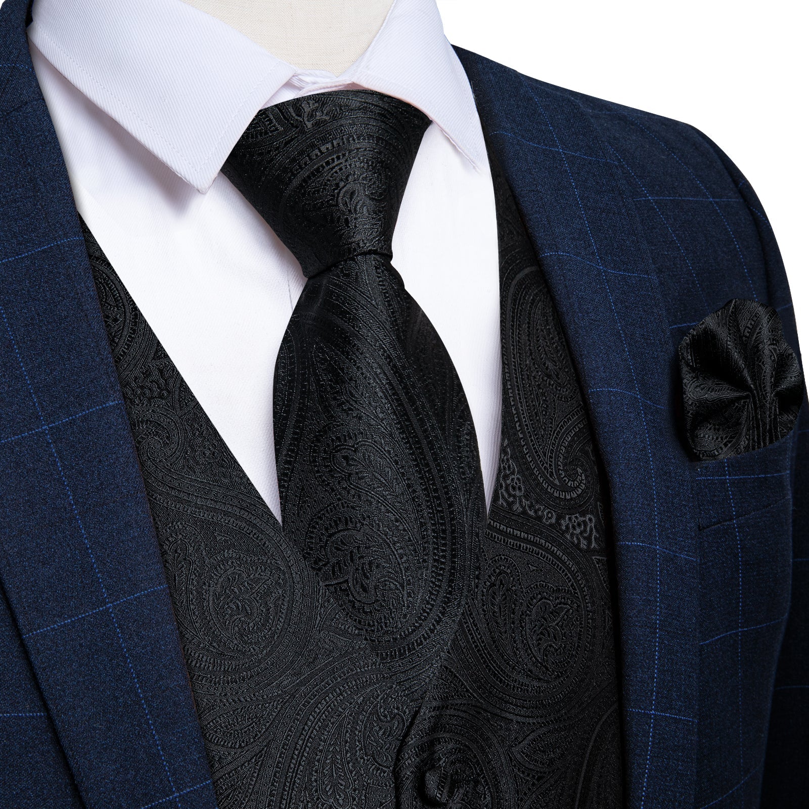 GentCrest Black Paisley Vest Set - Image 1