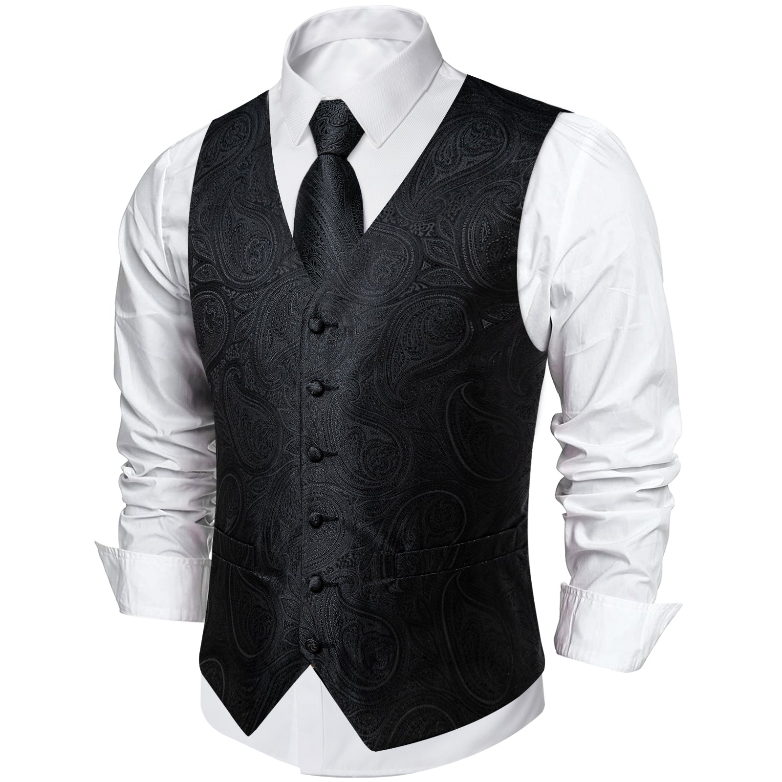 GentCrest Black Paisley Vest Set - Image 4