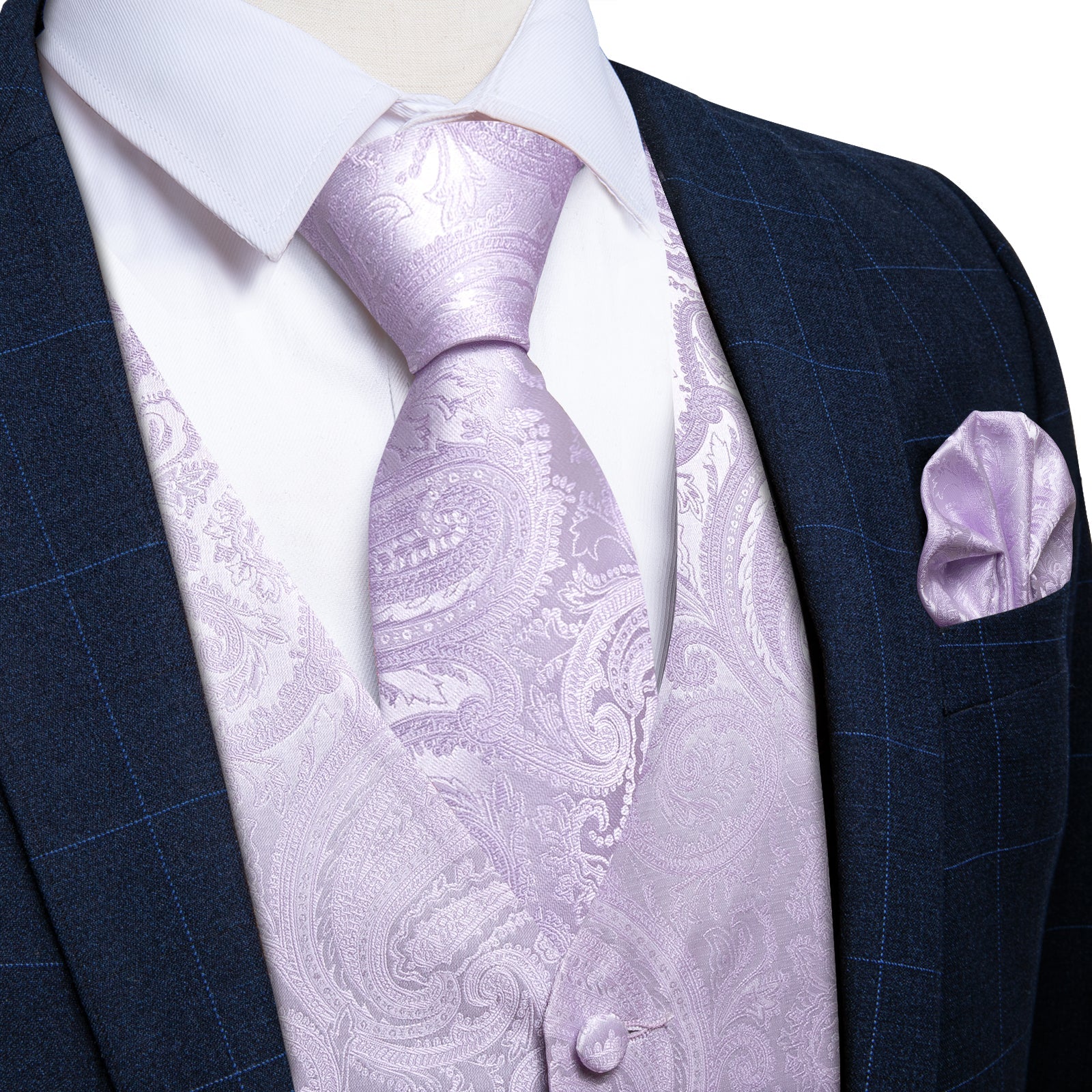 GentCrest Purple Paisley Vest Set - Image 1