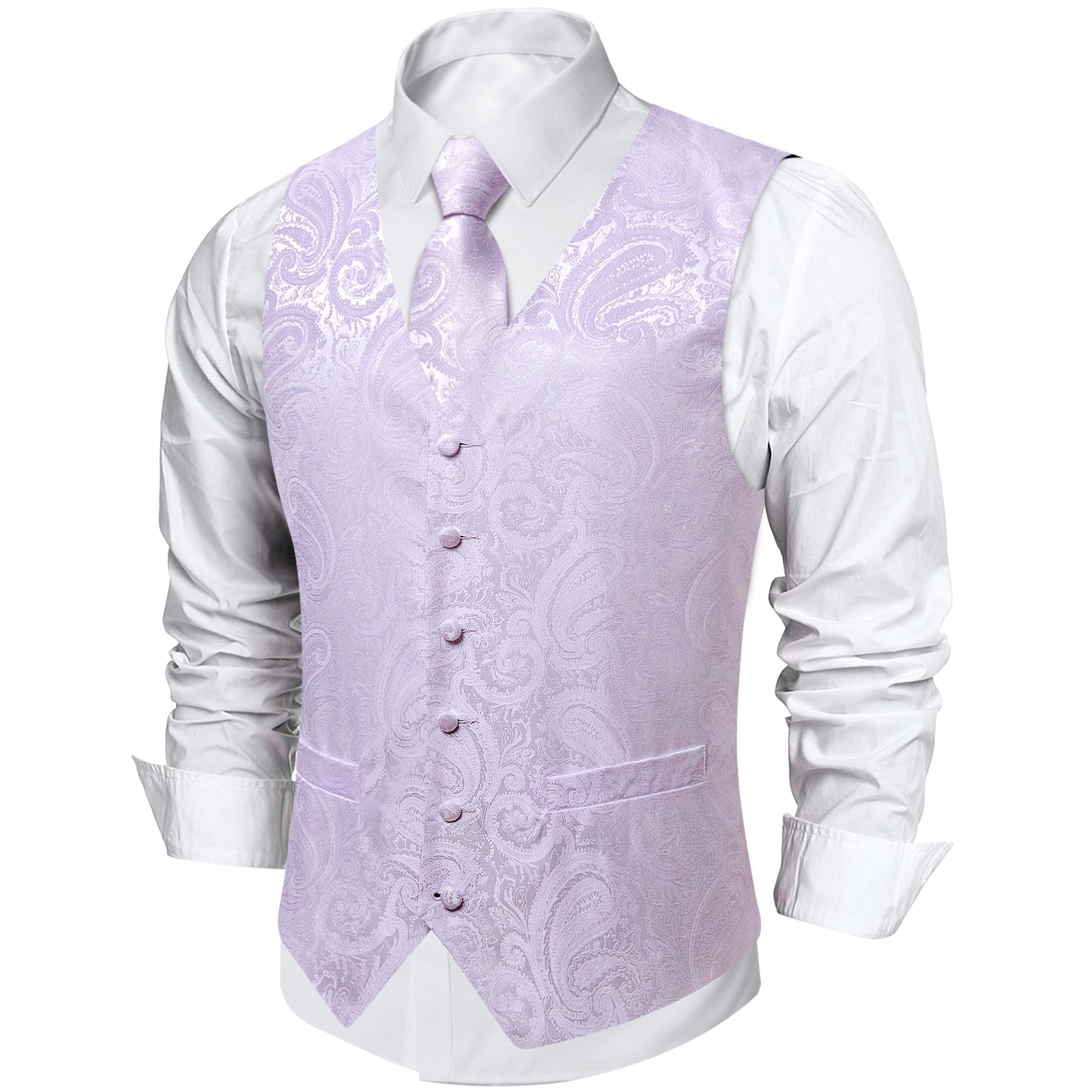 GentCrest Purple Paisley Vest Set - Image 5